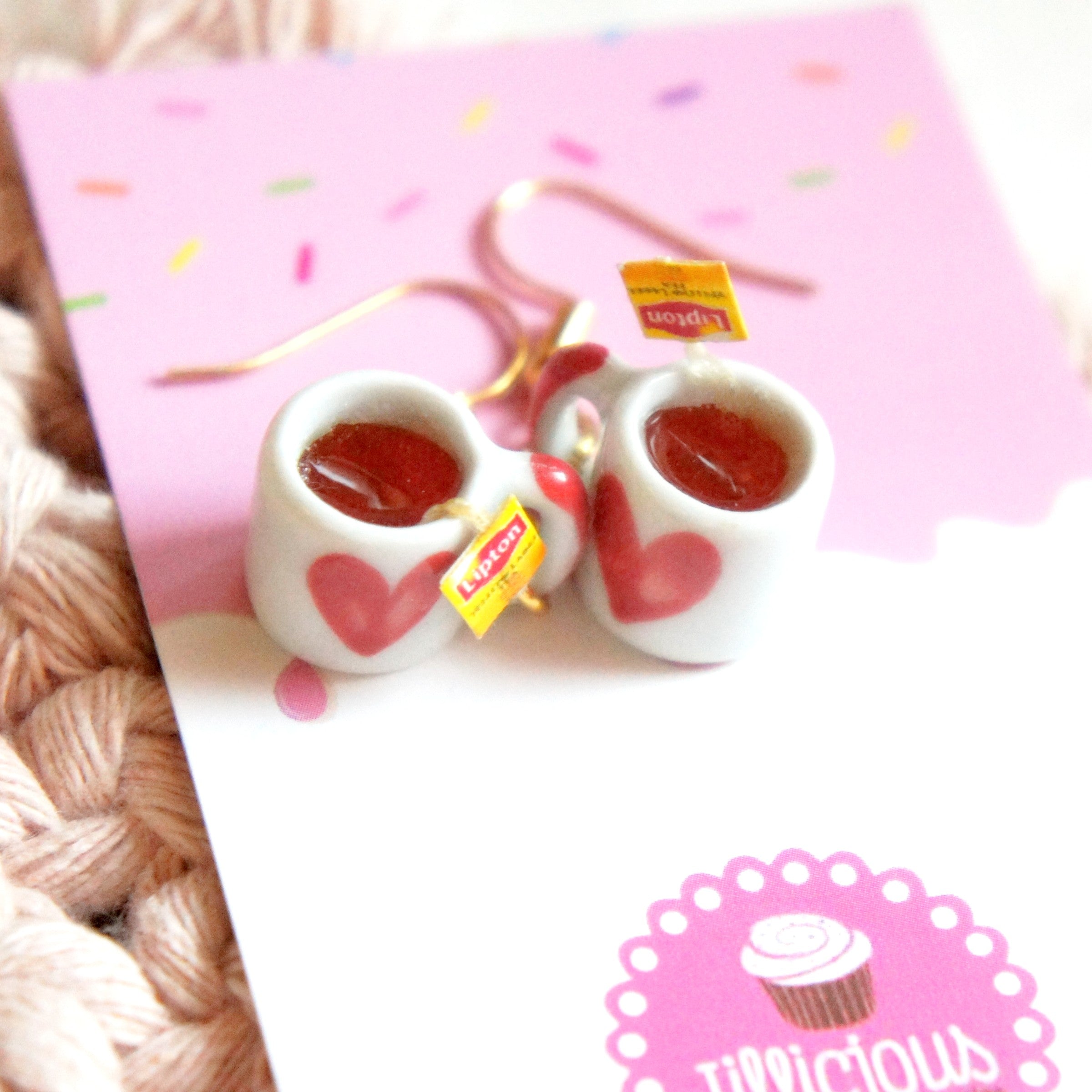 Heart's Day Tea Cup Earrings