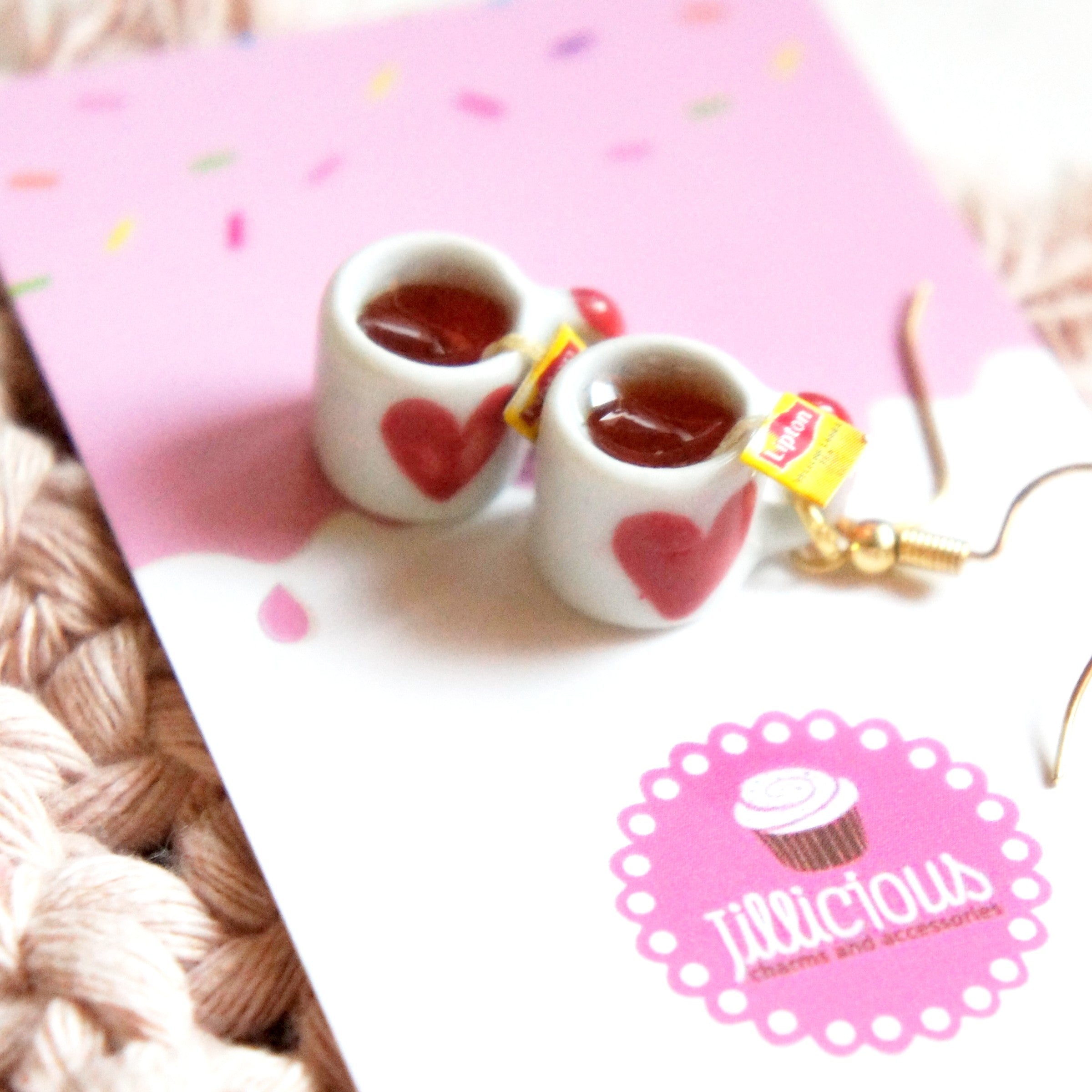 Heart's Day Tea Cup Earrings