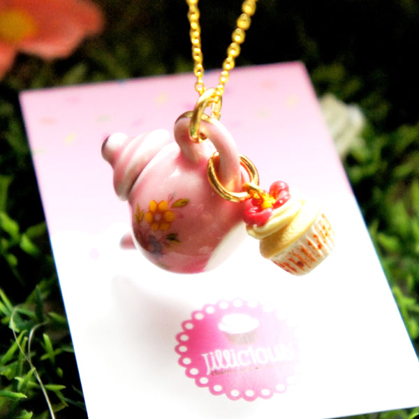 Spring Garden Teapot Necklace