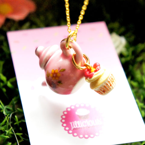 Spring Garden Teapot Necklace