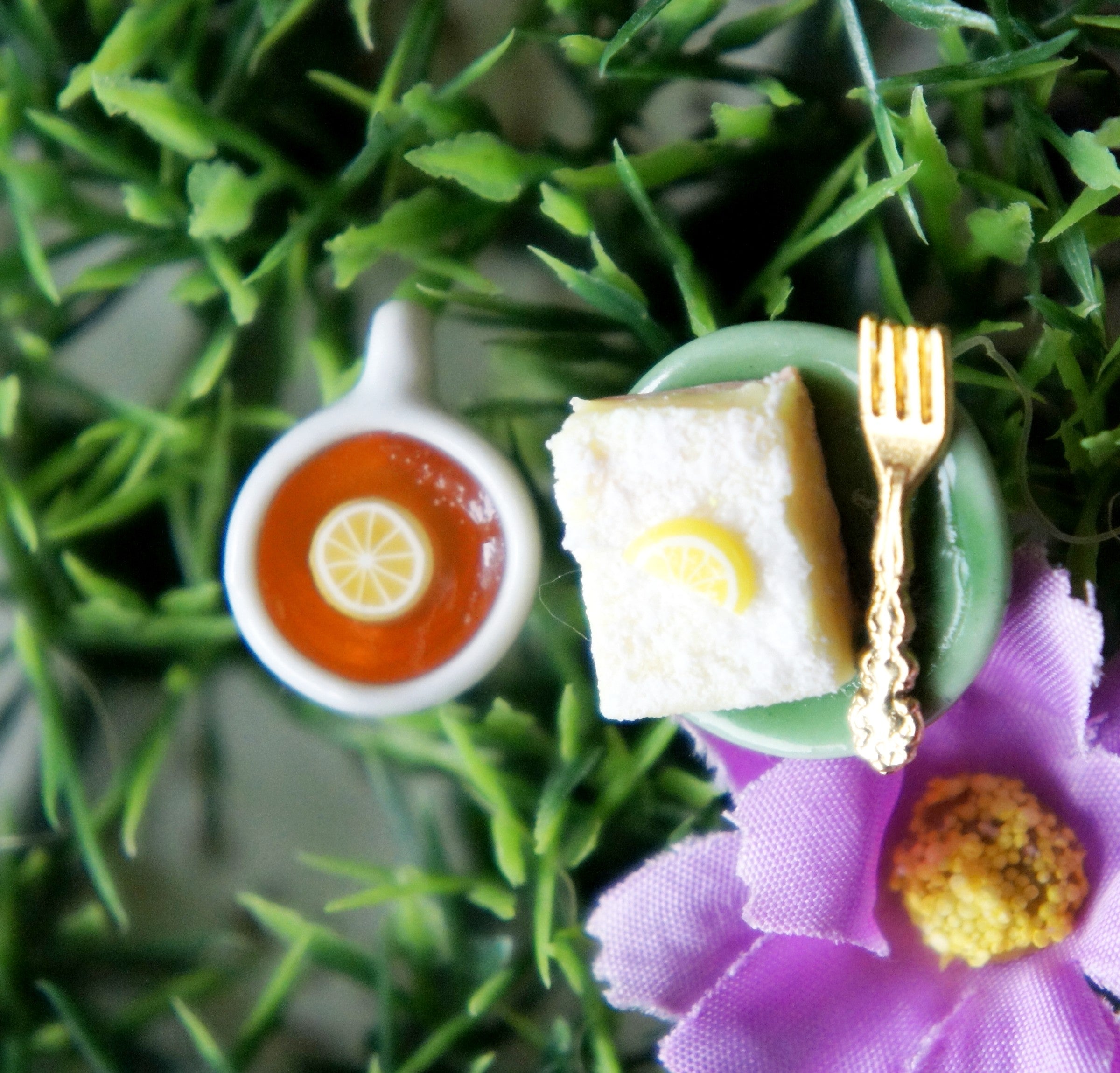 Lemon  Bar and Tea Stud Earrings