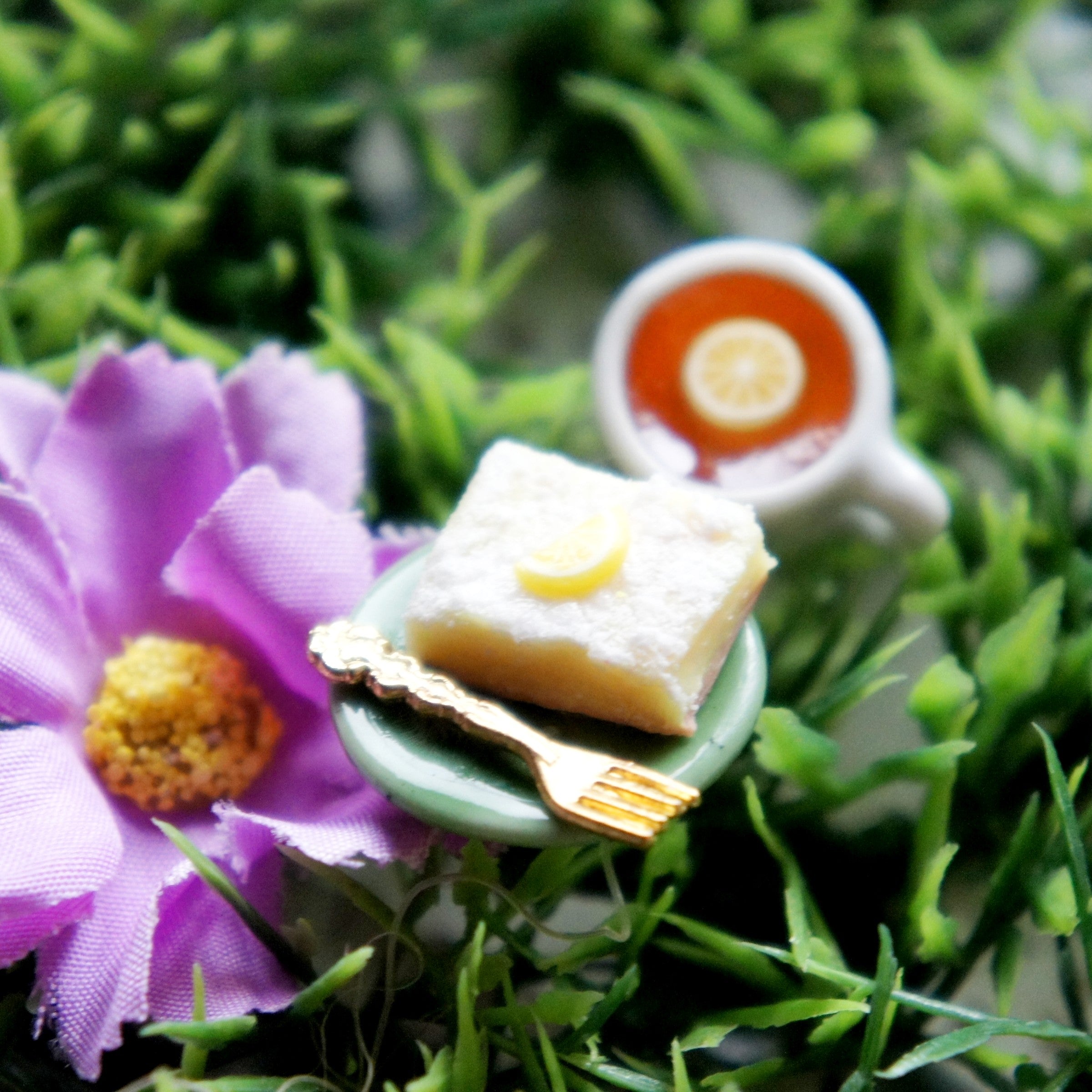 Lemon  Bar and Tea Stud Earrings