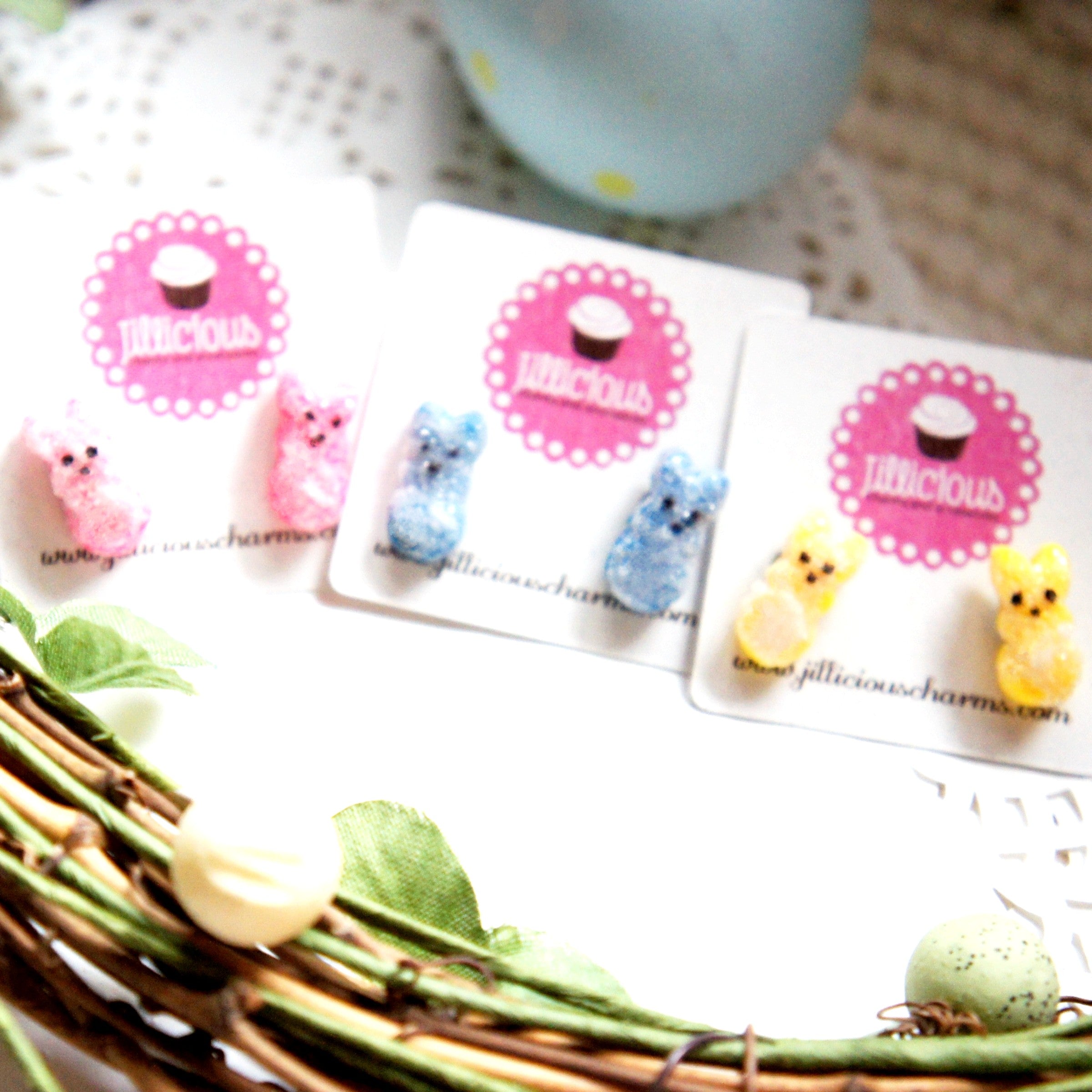 Marshmallow Bunny Earrings