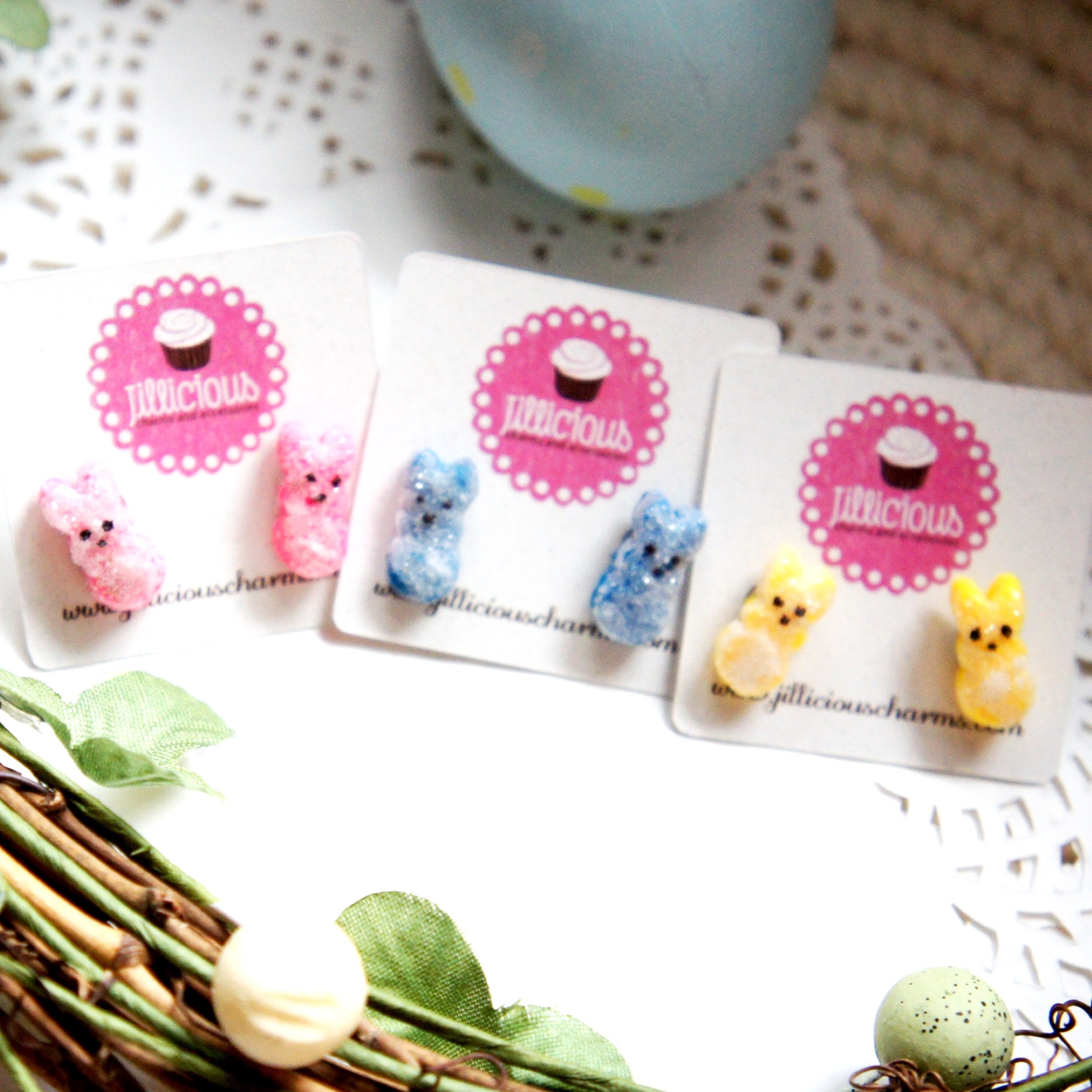 Marshmallow Bunny Earrings