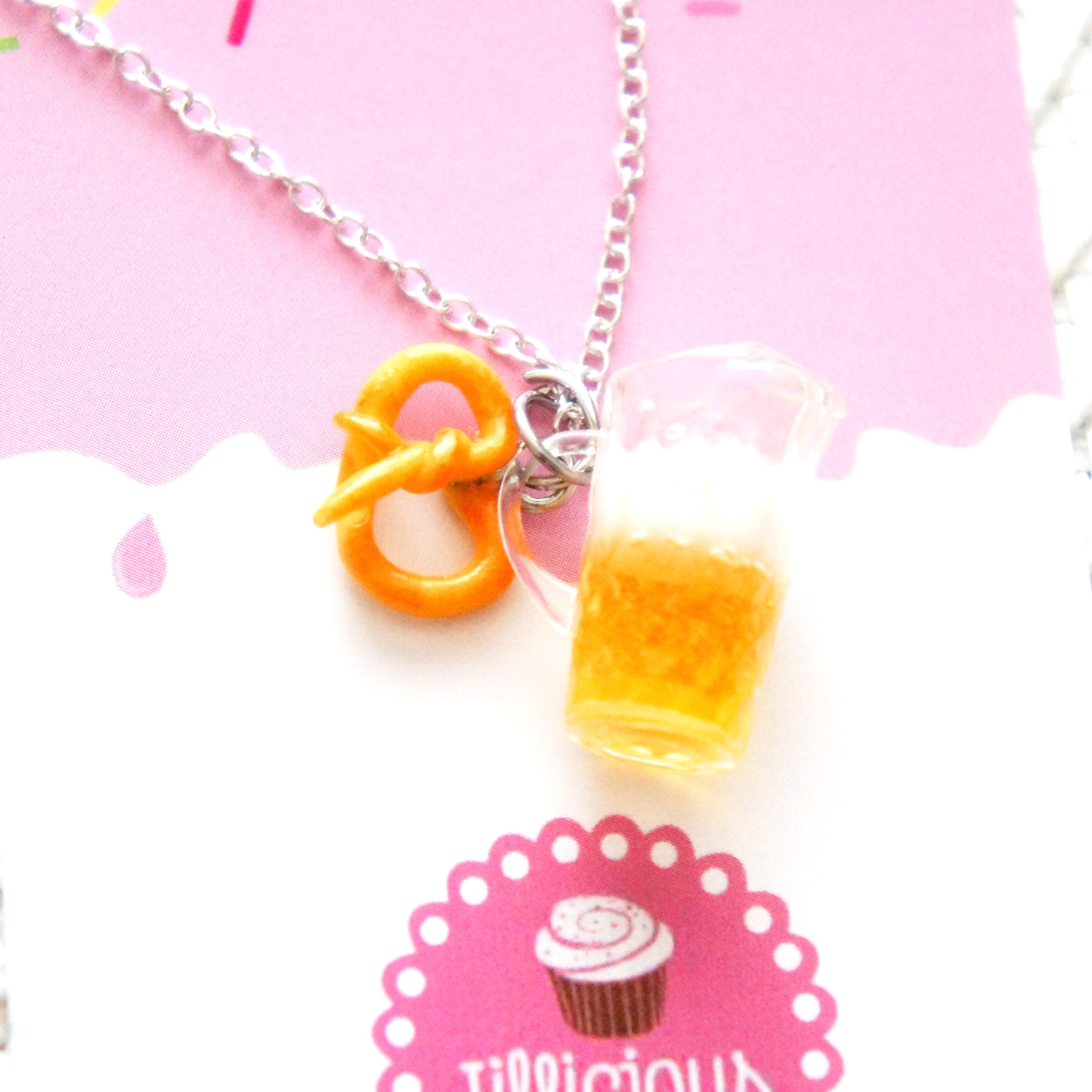 Pretzel and Beer Necklace