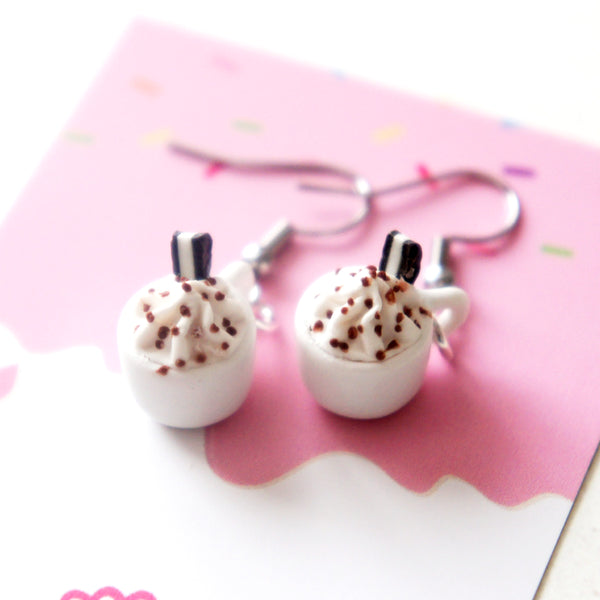 Cookies and Cream Cup Dangle Earrings