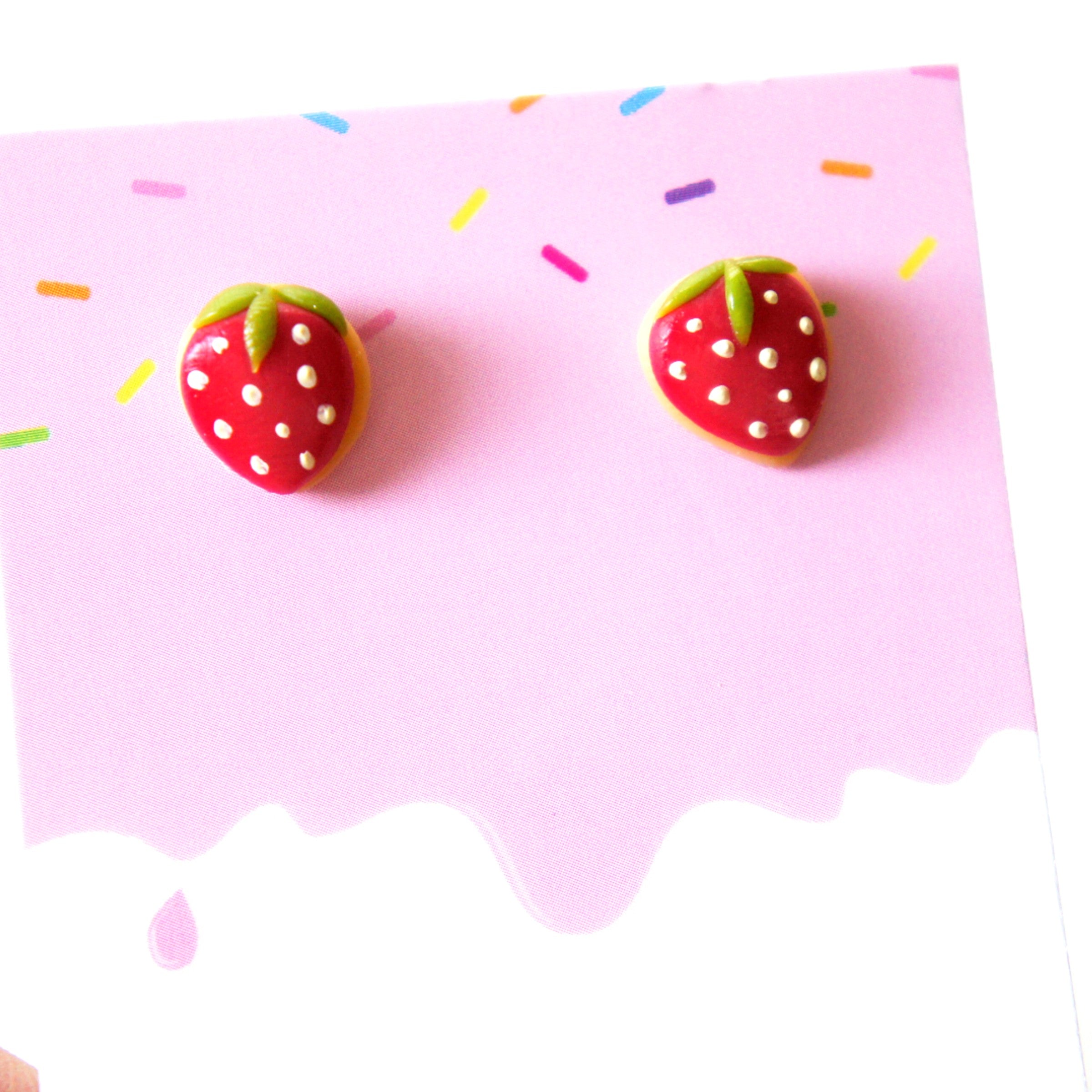 Strawberry Sugar Cookies Stud Earrings