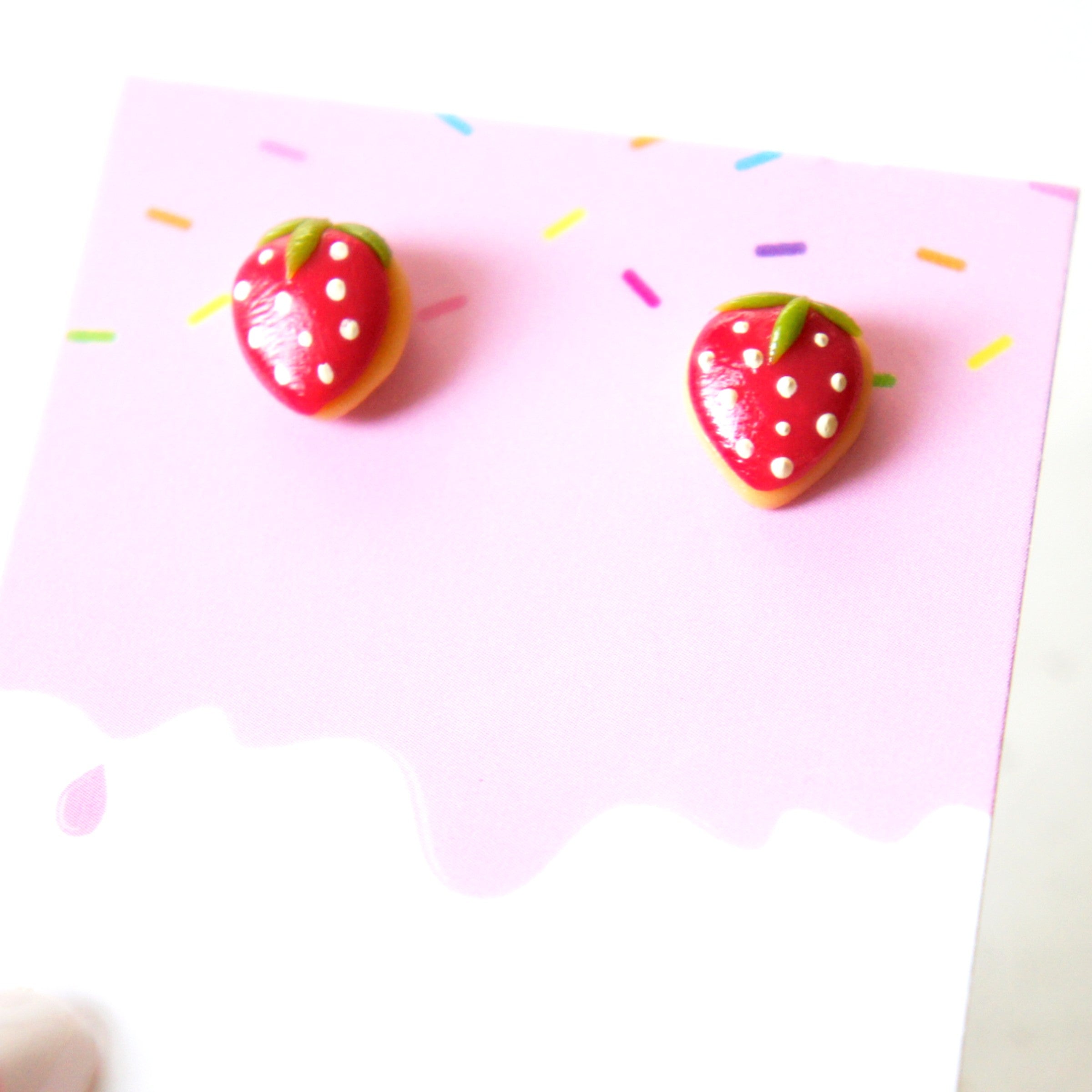 Strawberry Sugar Cookies Stud Earrings