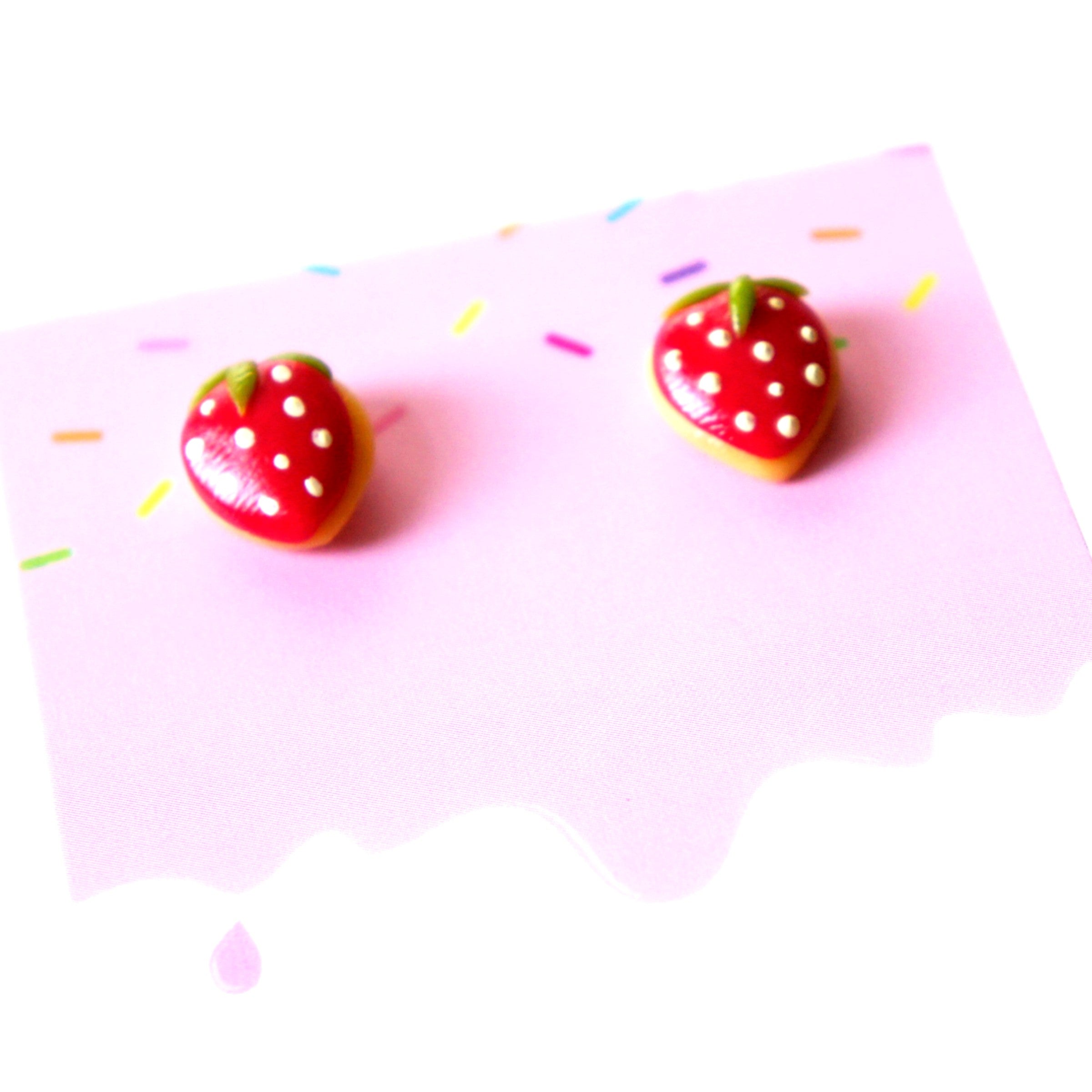Strawberry Sugar Cookies Stud Earrings
