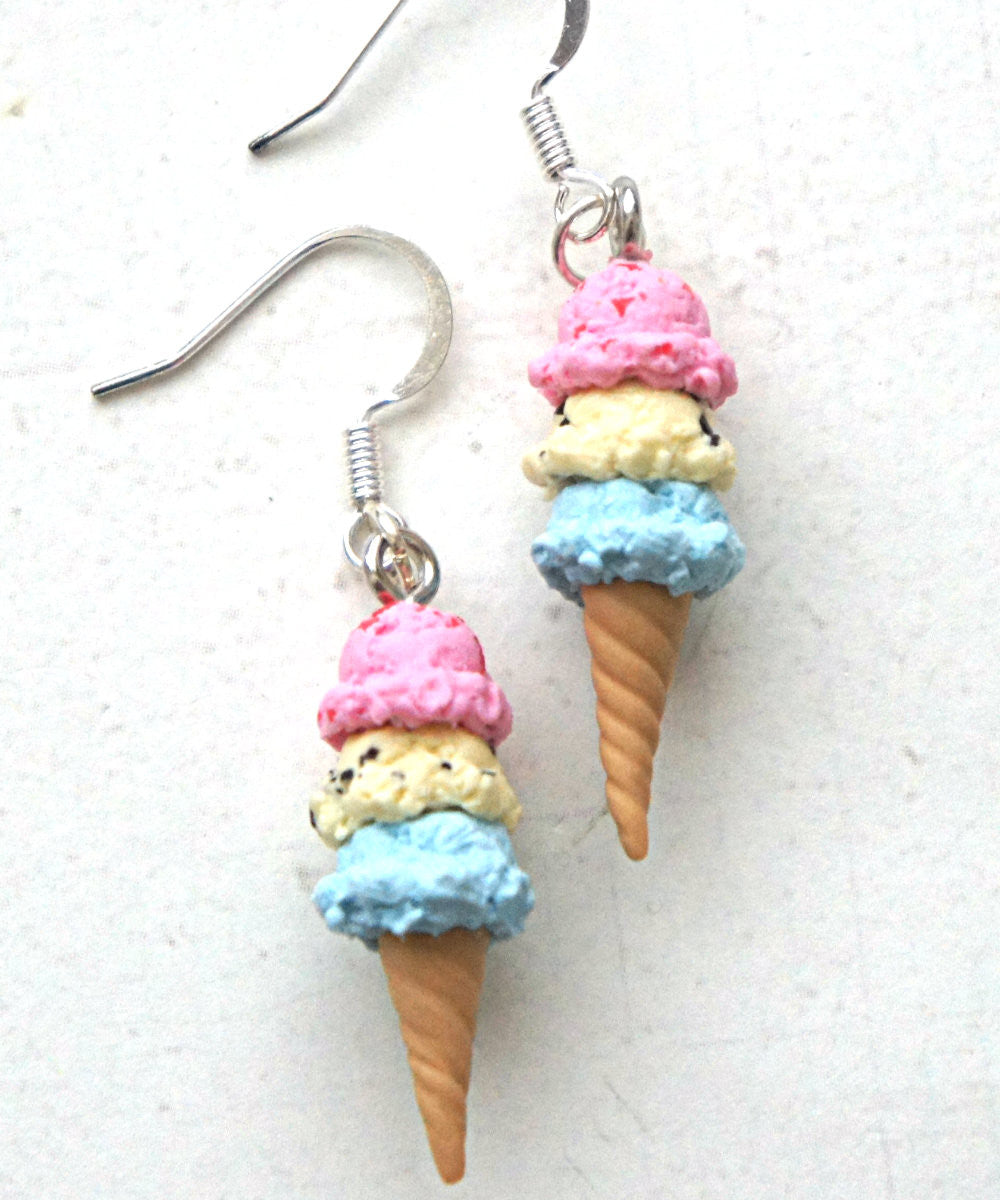 Spring Inspired Triple Scoop Ice Cream Dangle Earrings - Jillicious charms and accessories