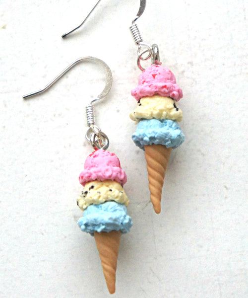 Spring Inspired Triple Scoop Ice Cream Dangle Earrings - Jillicious charms and accessories