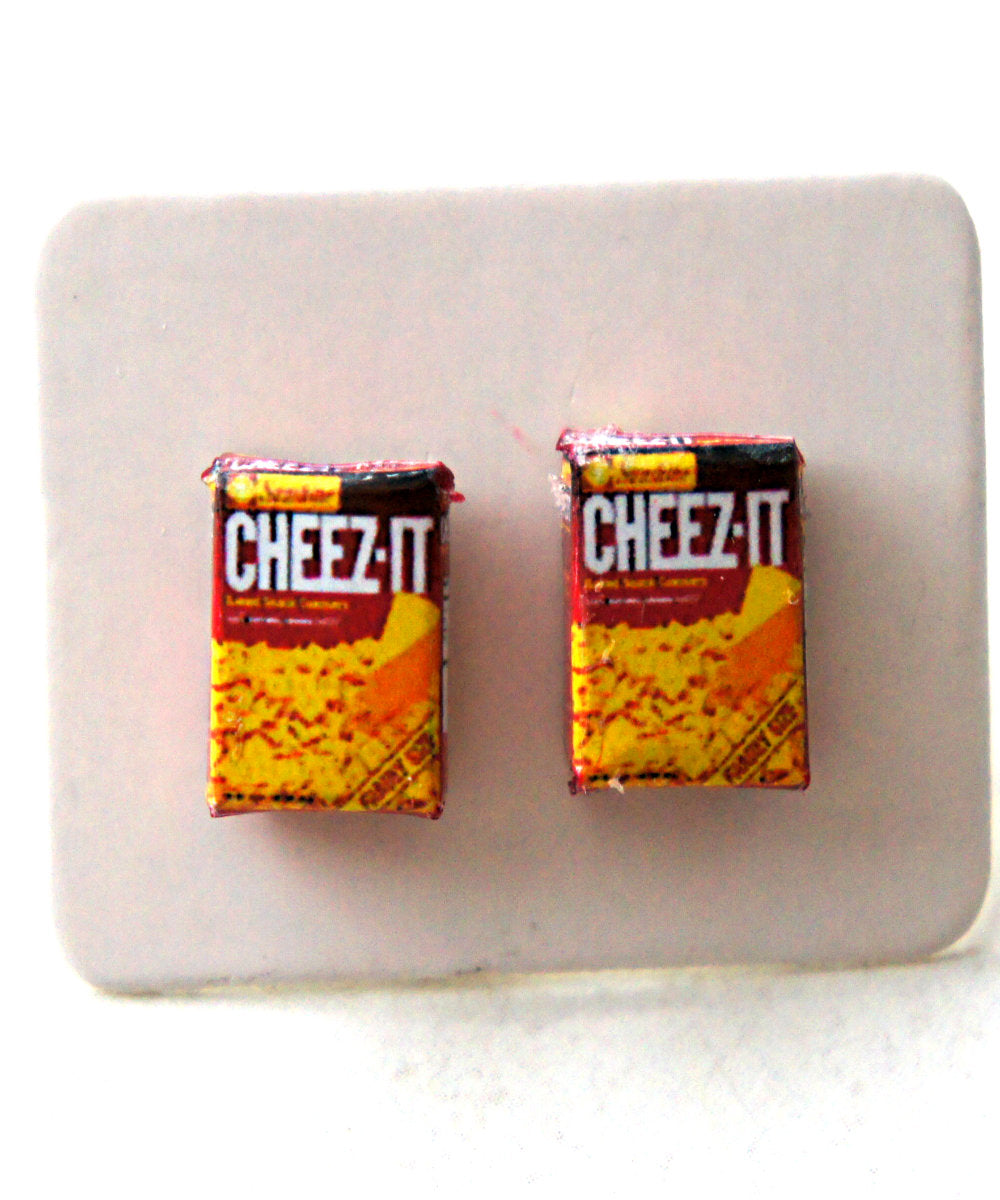 Cheez It Box Stud Earrings - Jillicious charms and accessories