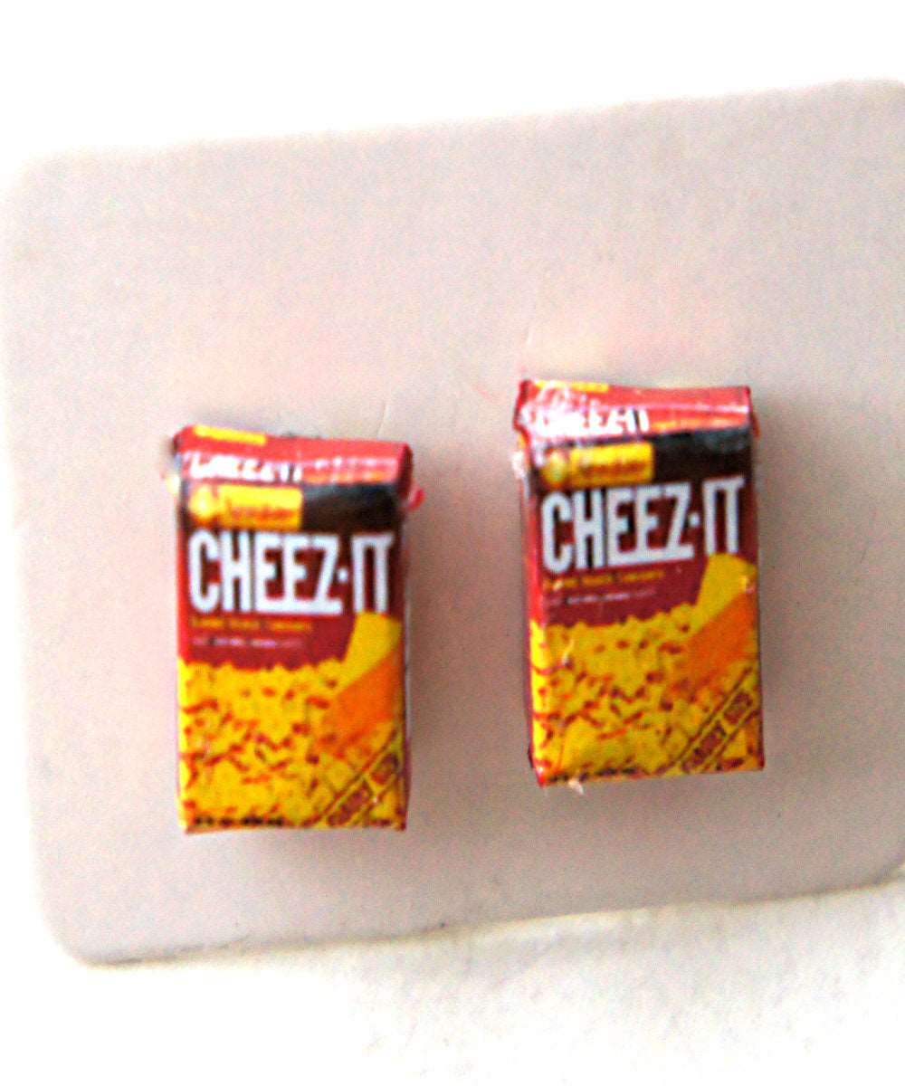 Cheez It Box Stud Earrings - Jillicious charms and accessories