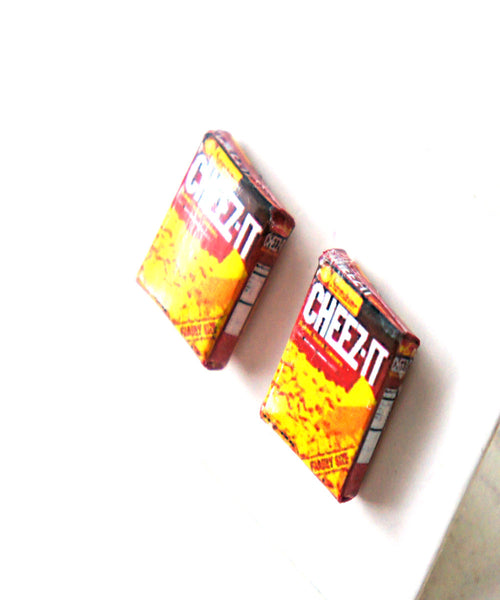 Cheez It Box Stud Earrings - Jillicious charms and accessories