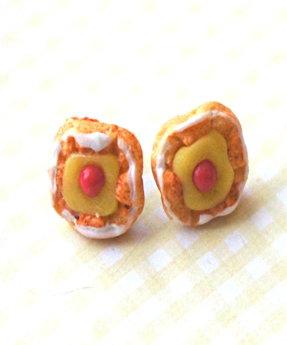 Pineapple Upside down Pastry Stud Earrings - Jillicious charms and accessories