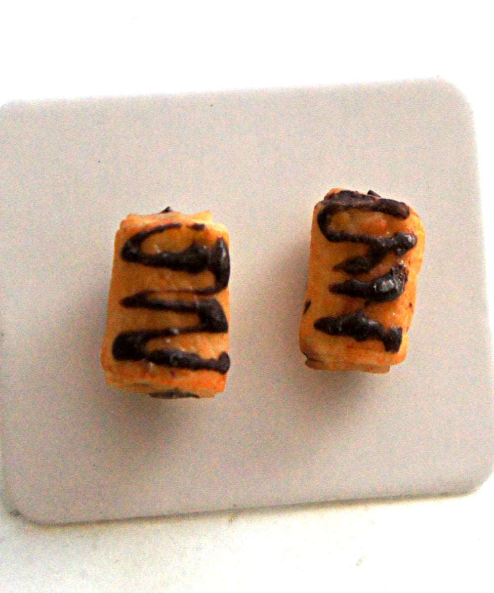 Chocolate Croissant Stud Earrings - Jillicious charms and accessories