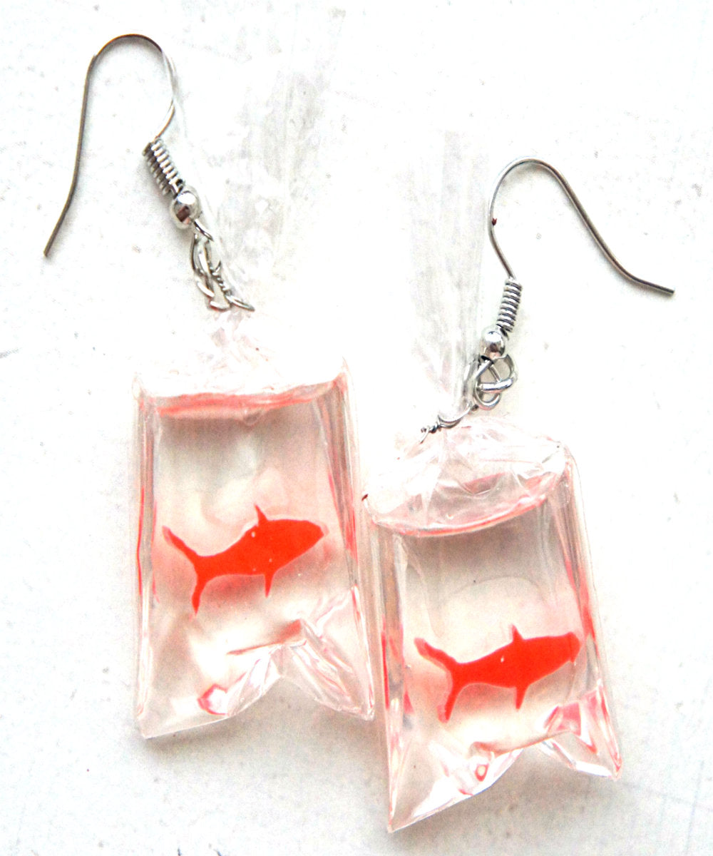 Goldfish In a bag Dangle Earrings - Jillicious charms and accessories