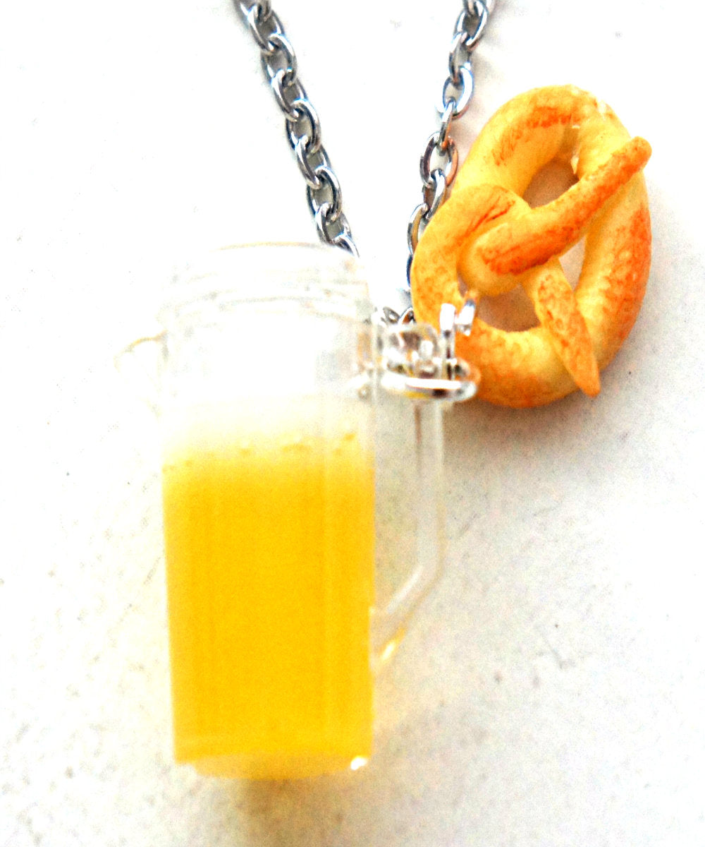 Pretzel and Beer Necklace - Jillicious charms and accessories