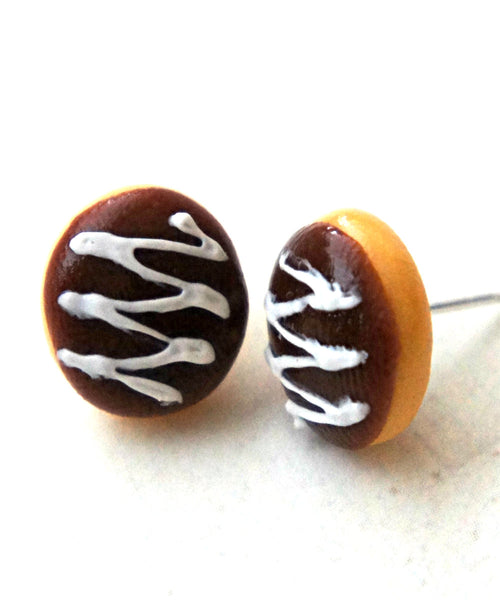 Boston Creme Donut Earrings - Jillicious charms and accessories