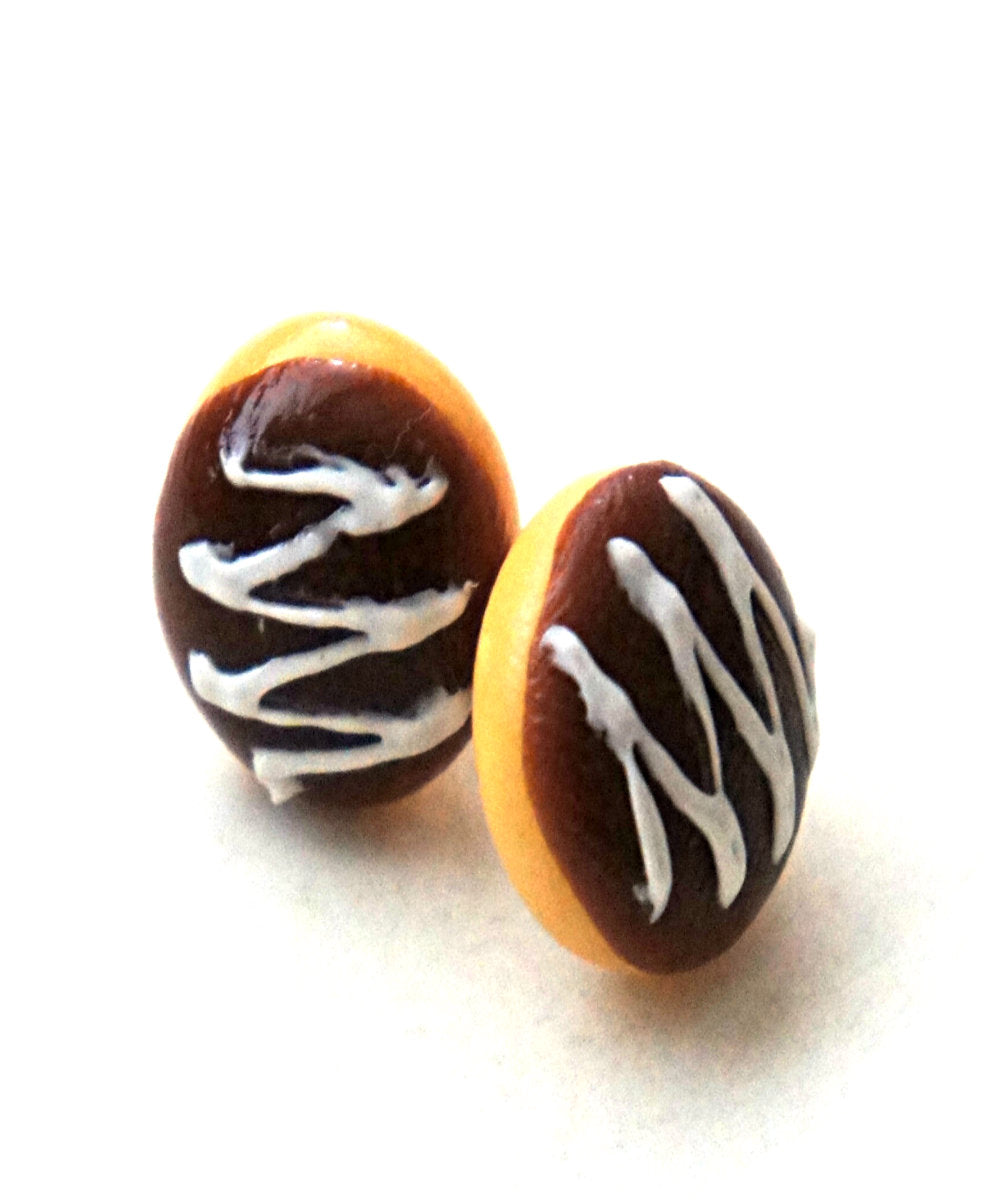 Boston Creme Donut Earrings - Jillicious charms and accessories