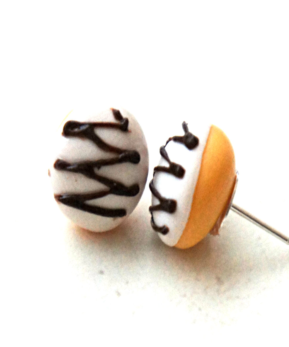 Boston Creme Donut Earrings - Jillicious charms and accessories