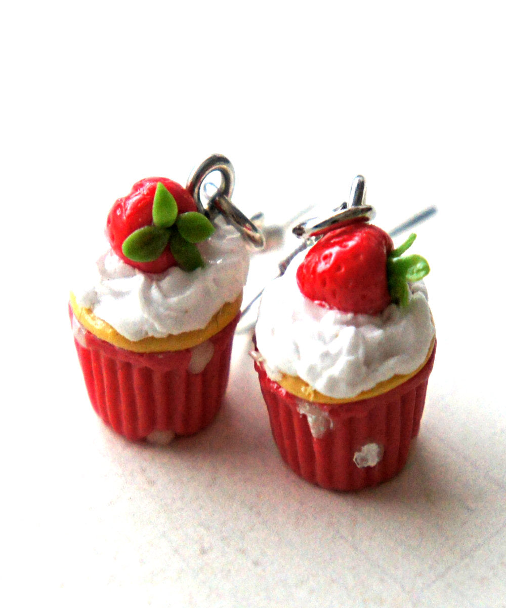 Strawberry Cupcakes Dangle Earrings - Jillicious charms and accessories