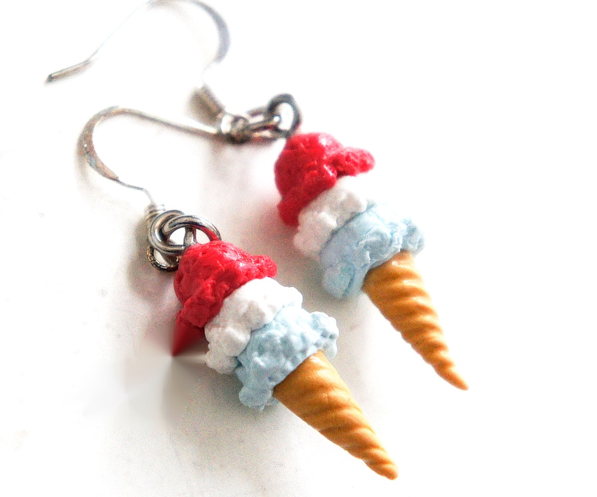 Red, White and Blue Ice Cream Dangle Earrings - Jillicious charms and accessories