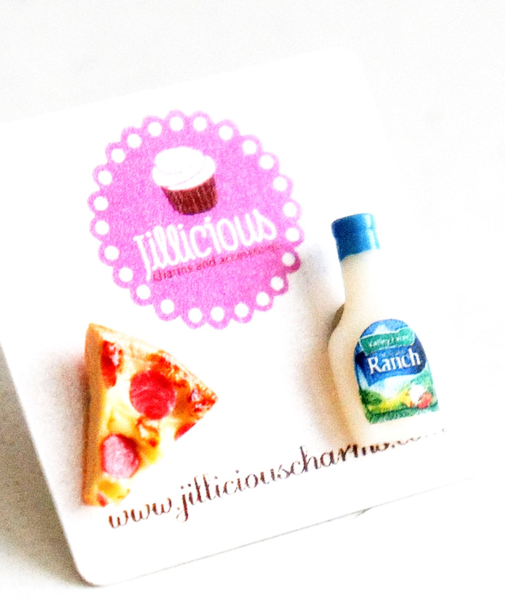 Pizza and Ranch Stud Earrings - Jillicious charms and accessories