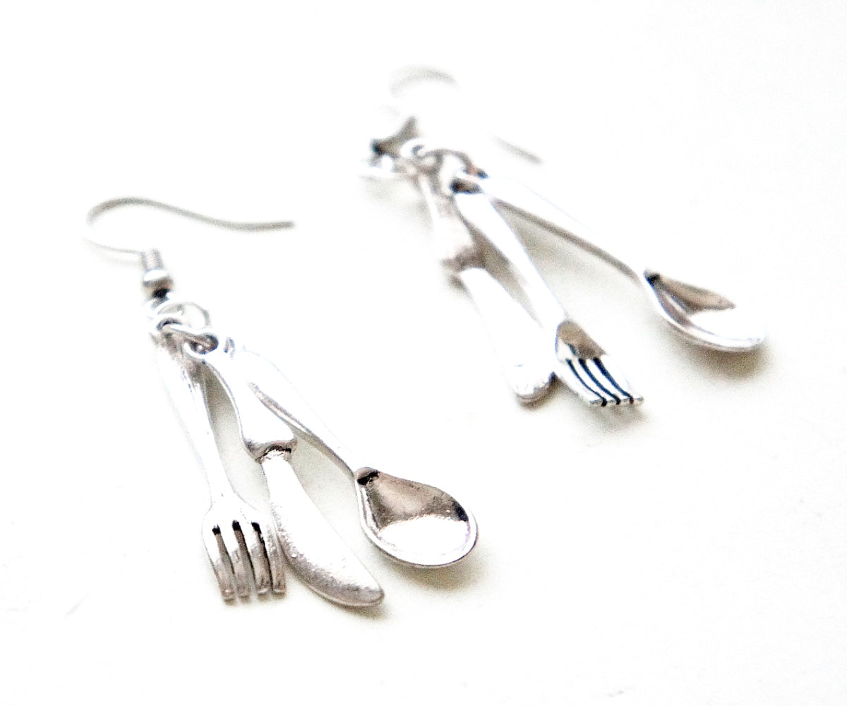 Dinner Utensils Dangle Earrings - Jillicious charms and accessories