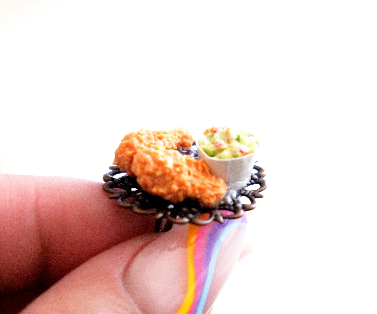 Fried Chicken and Coleslaw Ring - Jillicious charms and accessories