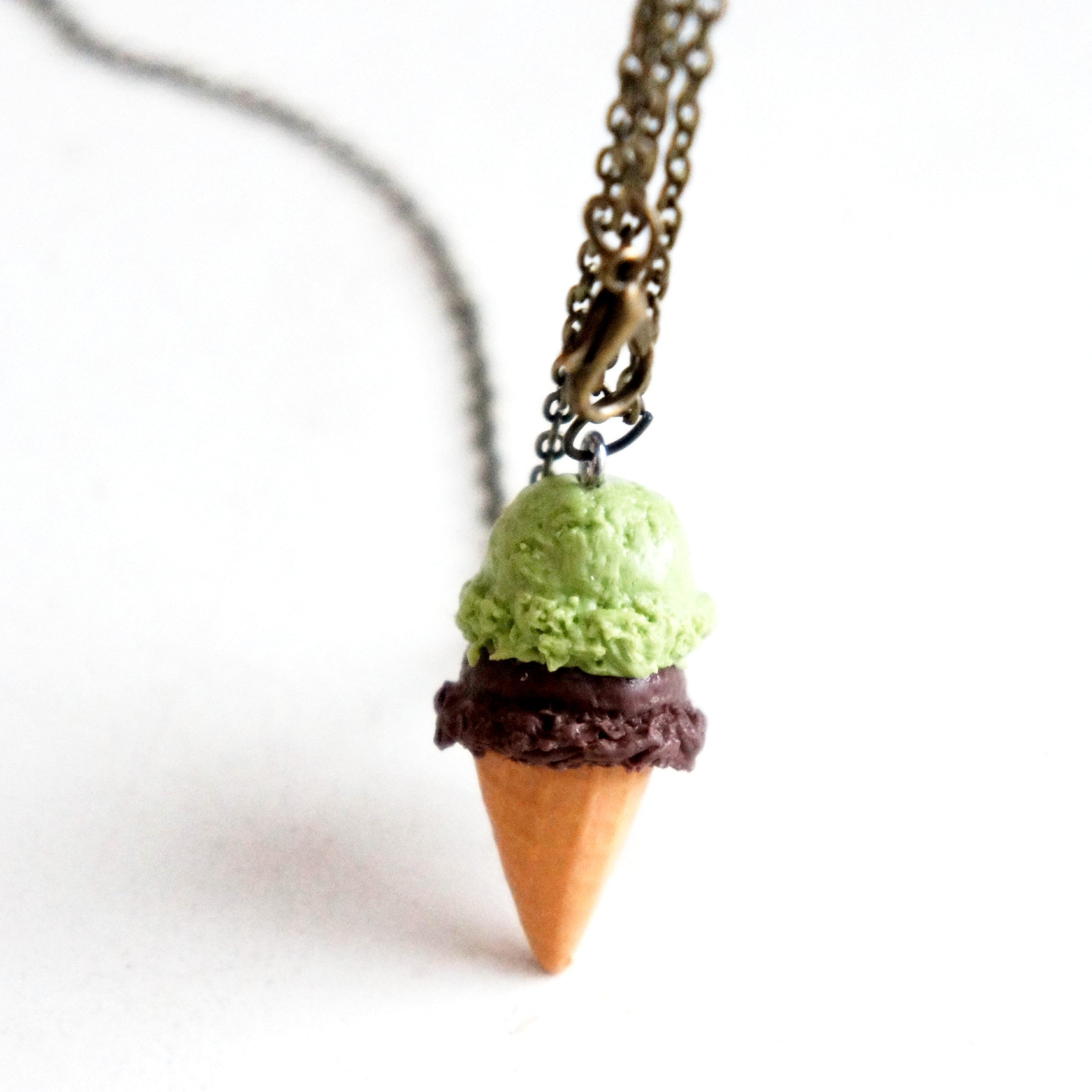 Green Tea Chocolate Ice Cream Necklace - Jillicious charms and accessories