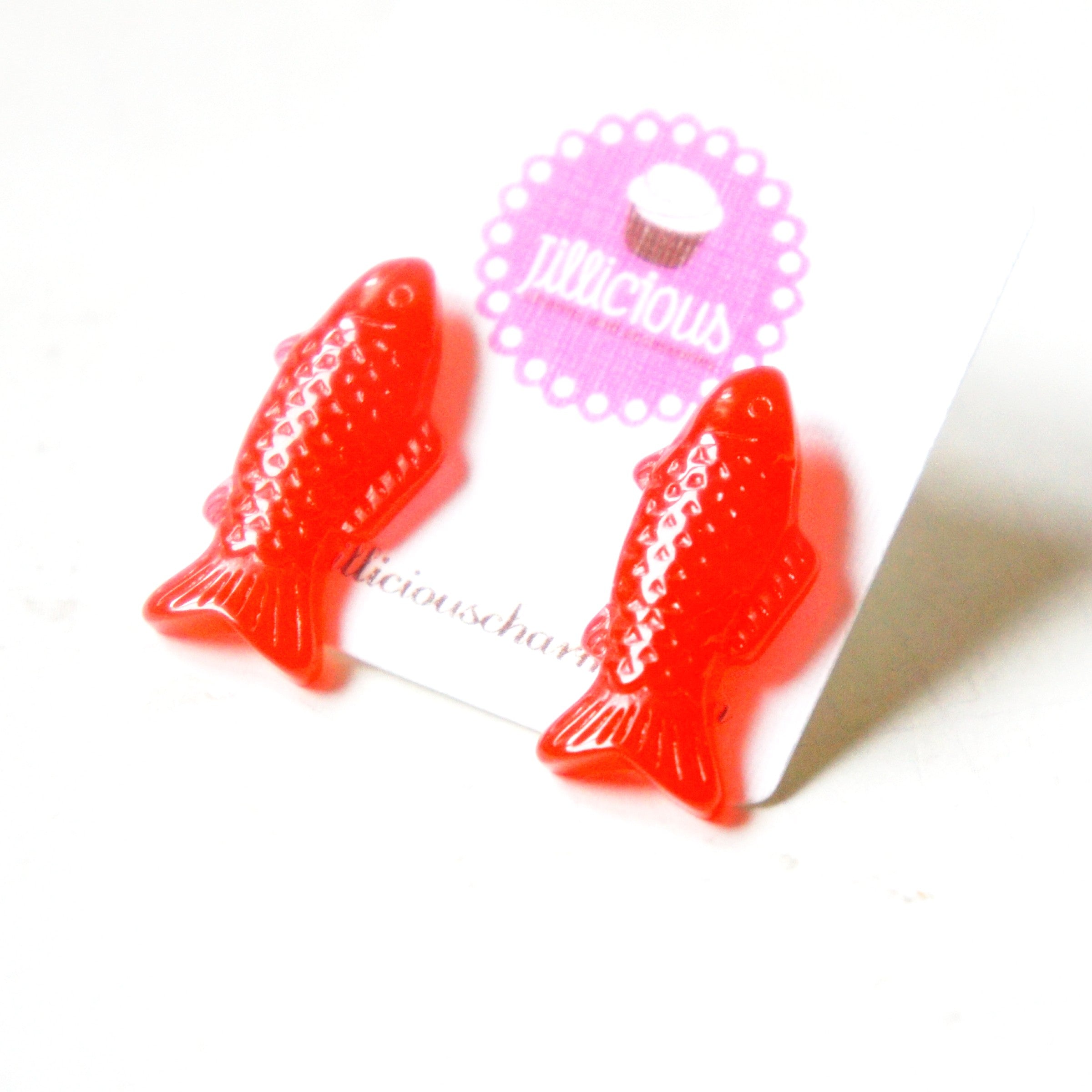 Swedish Fish Stud Earrings - Jillicious charms and accessories