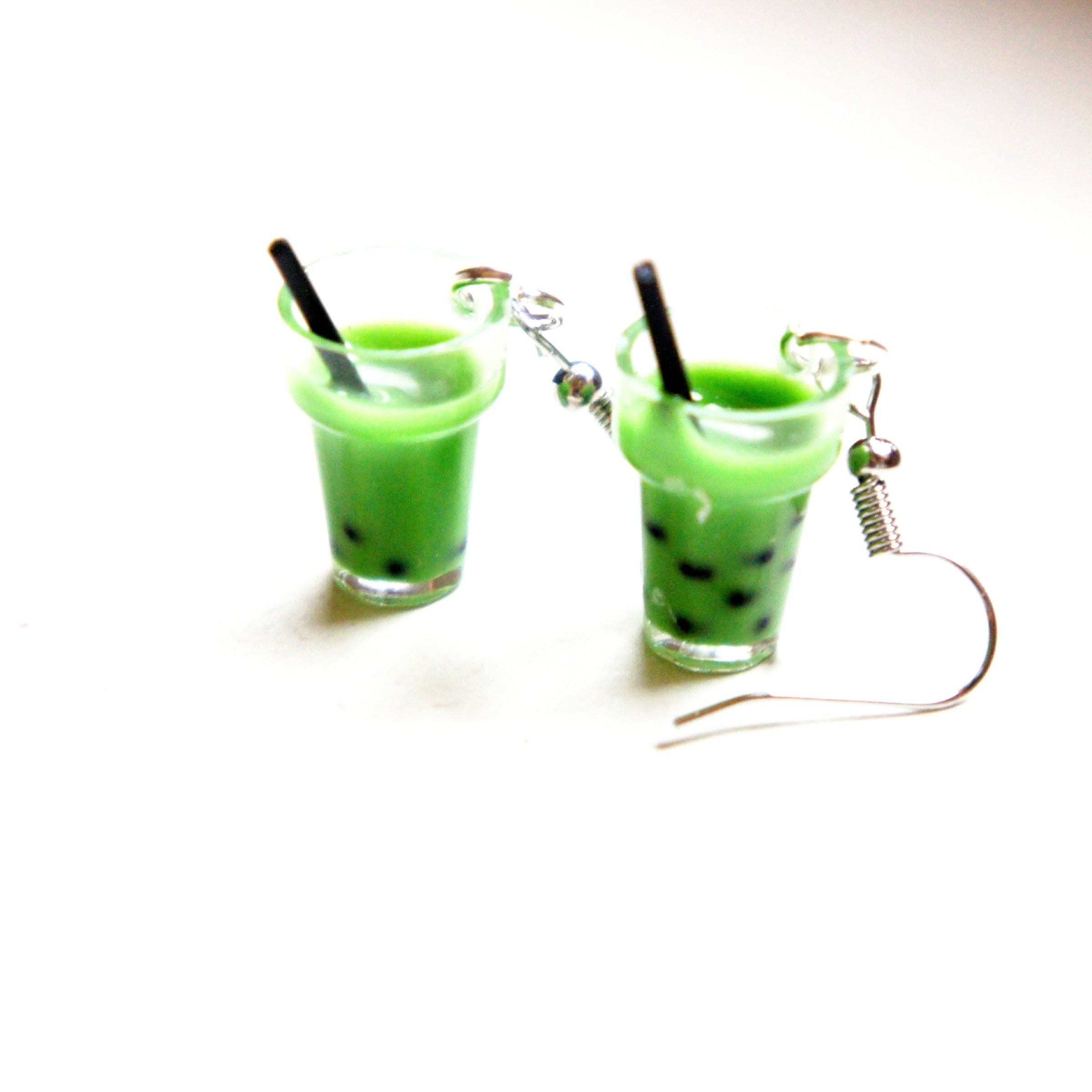 Matcha Green Tea Bubble Tea Earrings - Jillicious charms and accessories