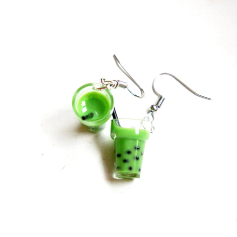 Matcha Green Tea Bubble Tea Earrings - Jillicious charms and accessories