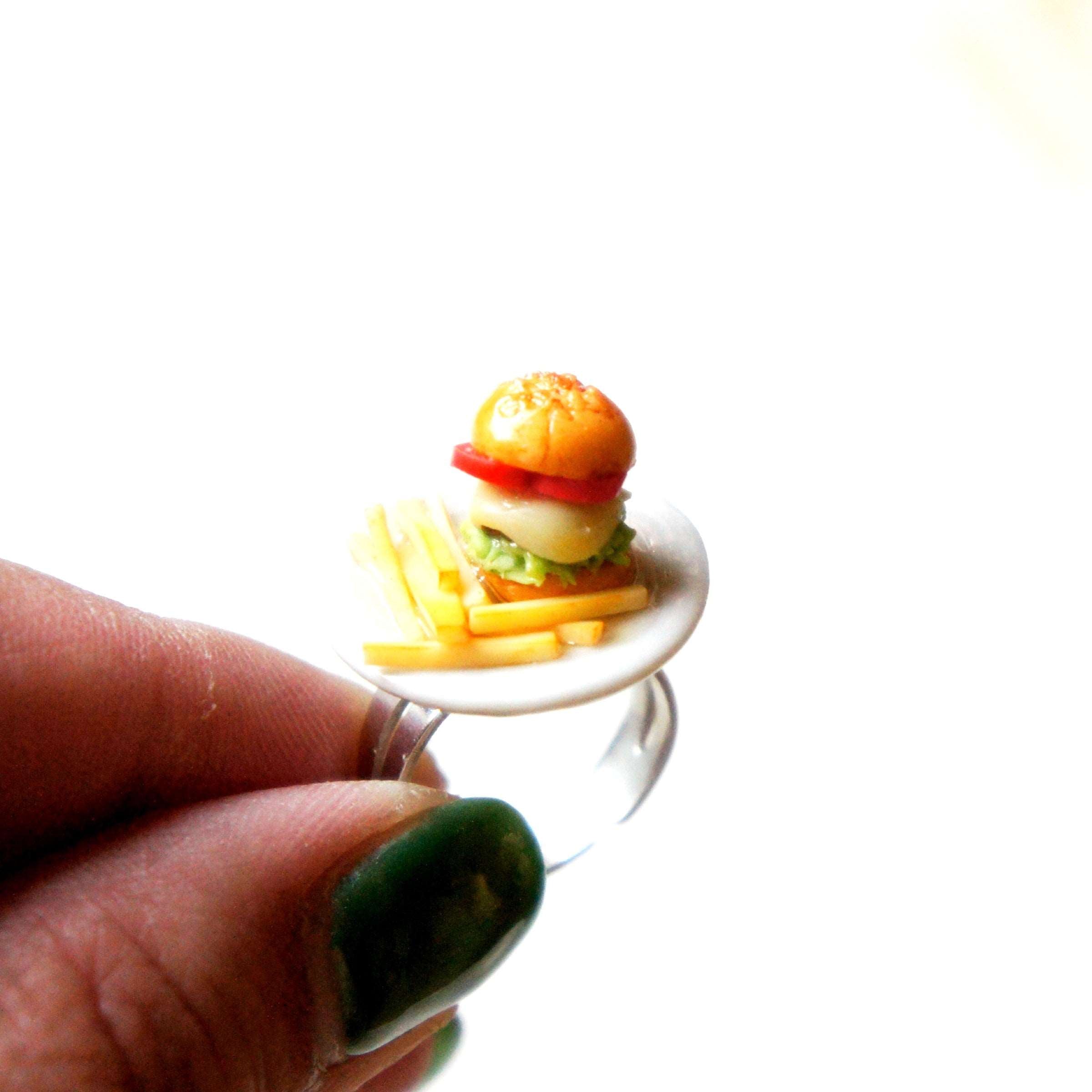 Burger and Fries Ring - Jillicious charms and accessories