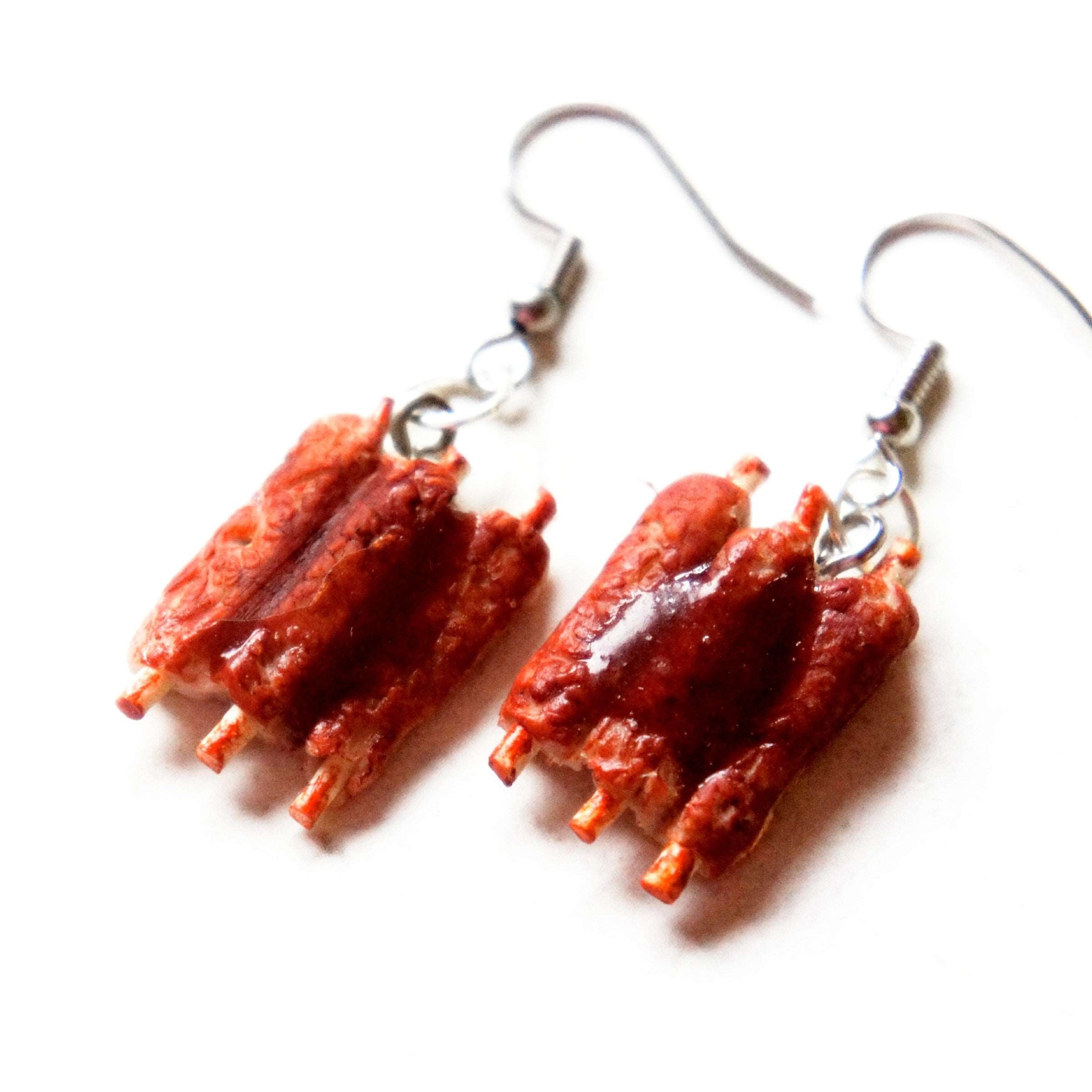 Barbeque Ribs Dangle Earrings - Jillicious charms and accessories