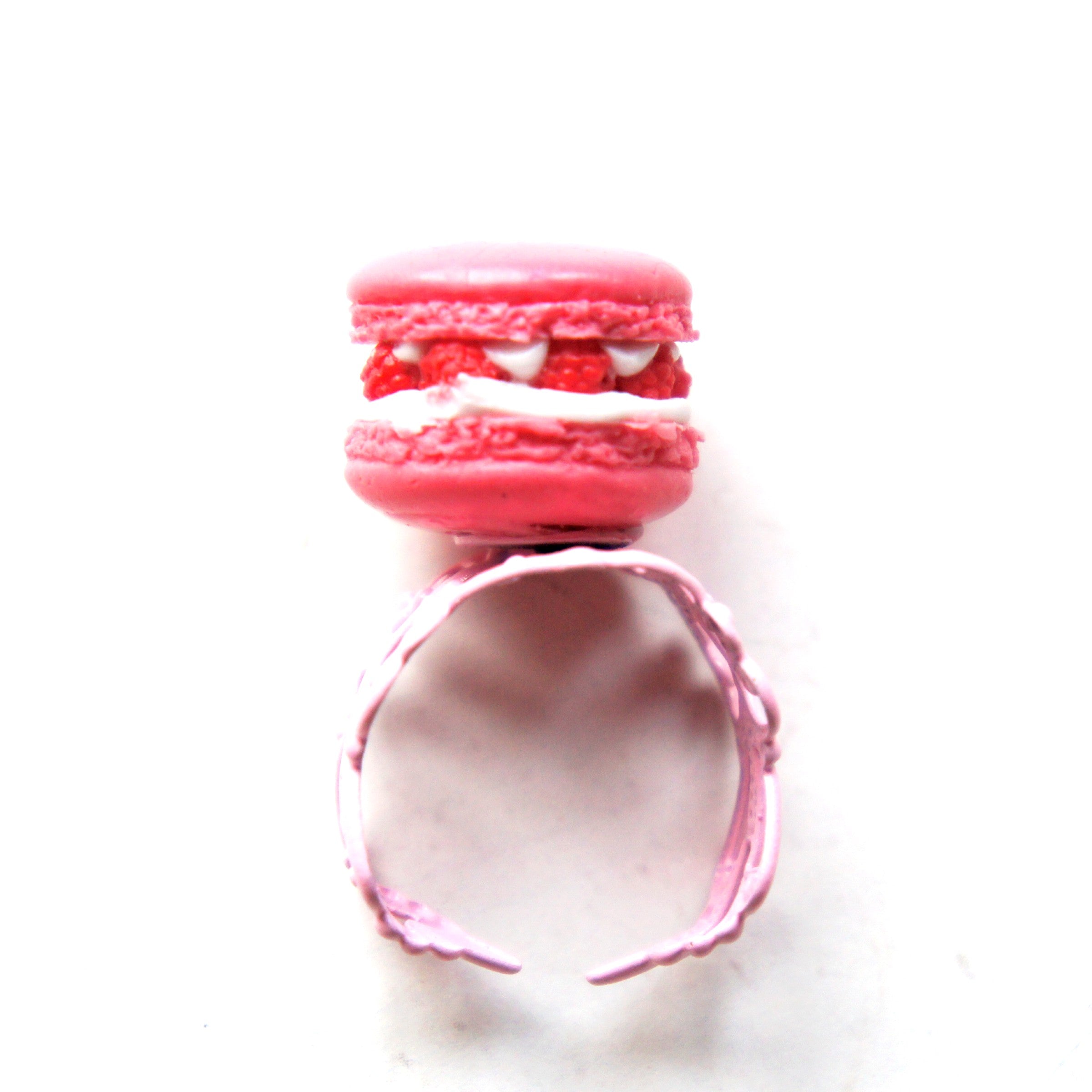 Raspberries and Cream French Macaron Ring - Jillicious charms and accessories