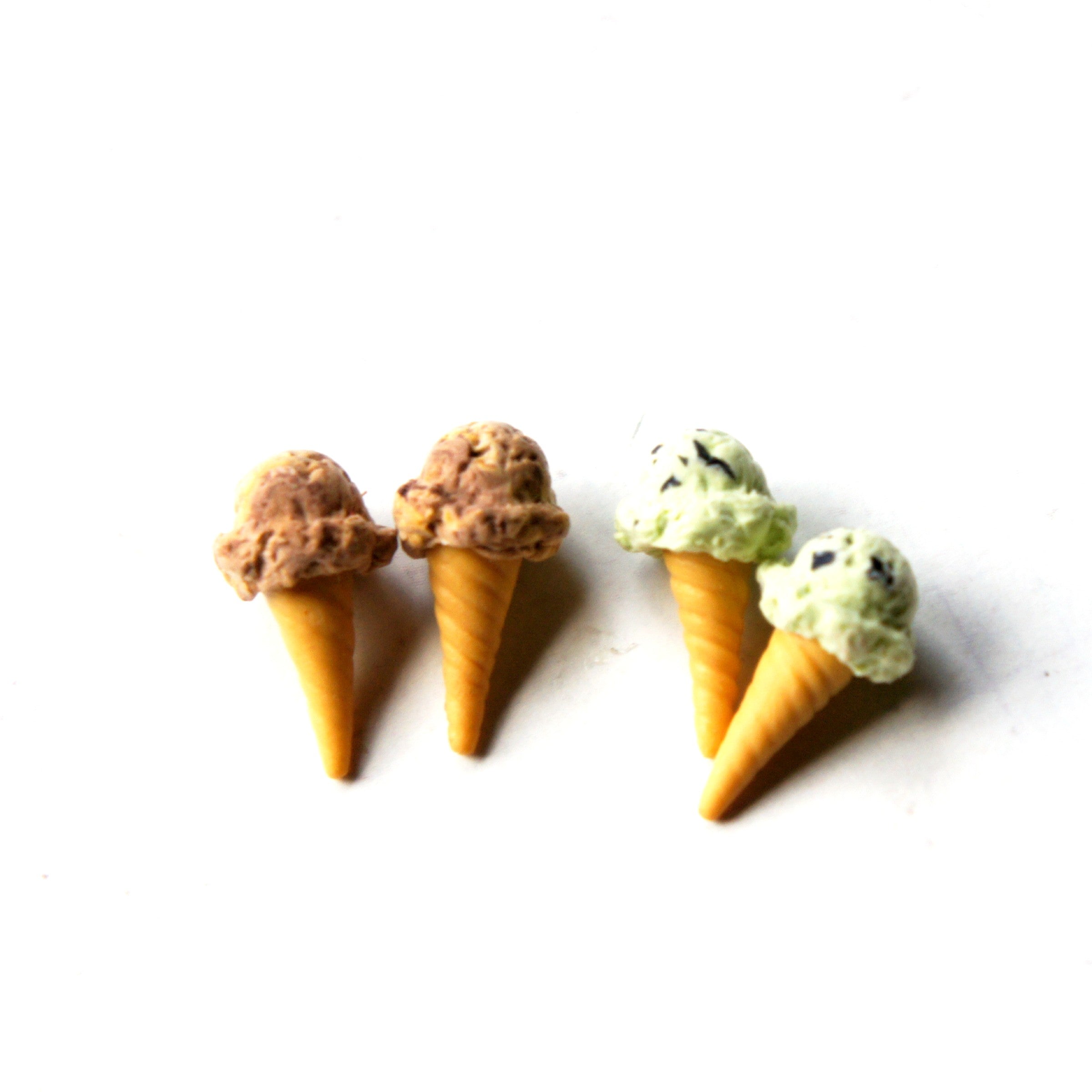 Ice Cream Cone Stud Earrings - Jillicious charms and accessories