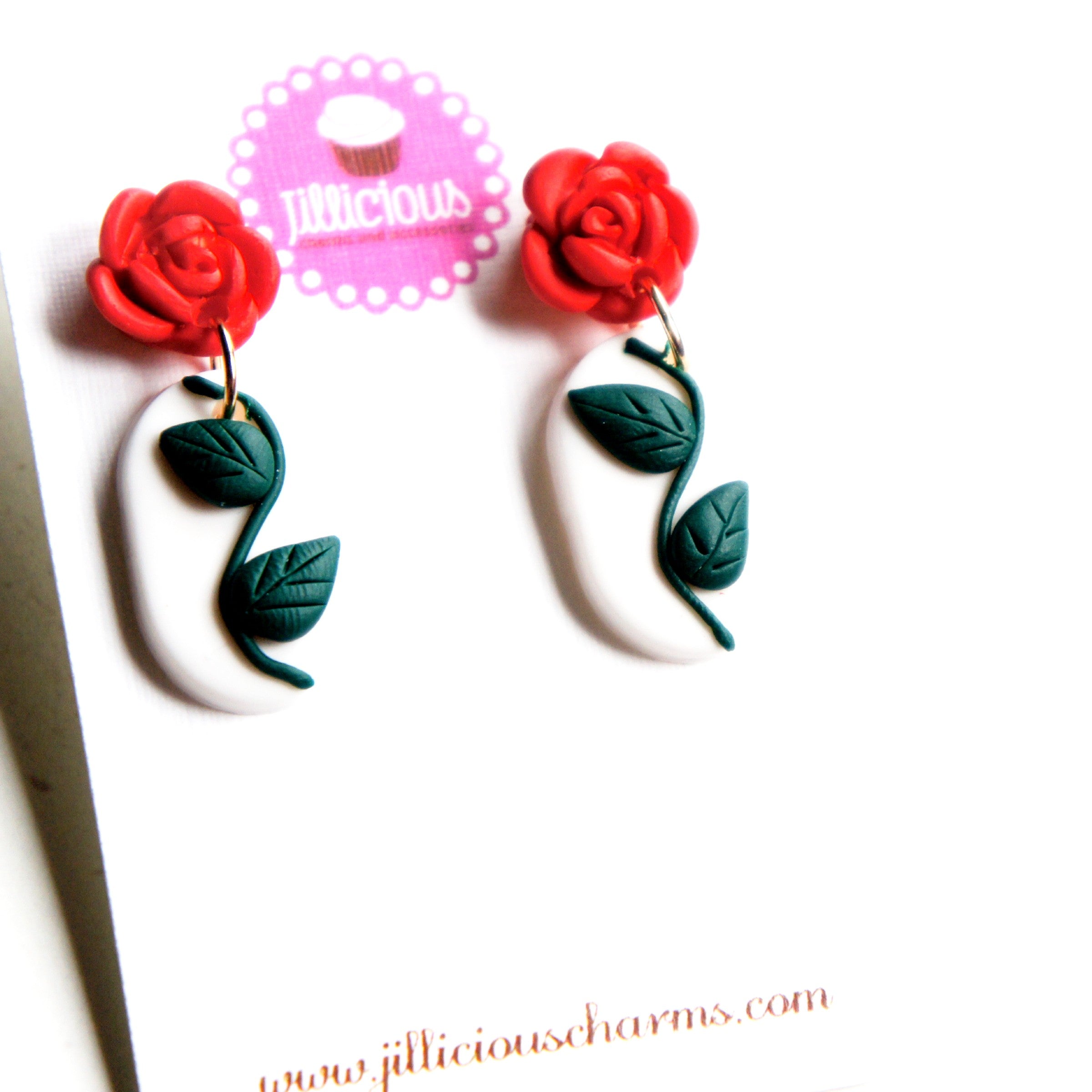 Rose Flower Dangle Earrings - Jillicious charms and accessories