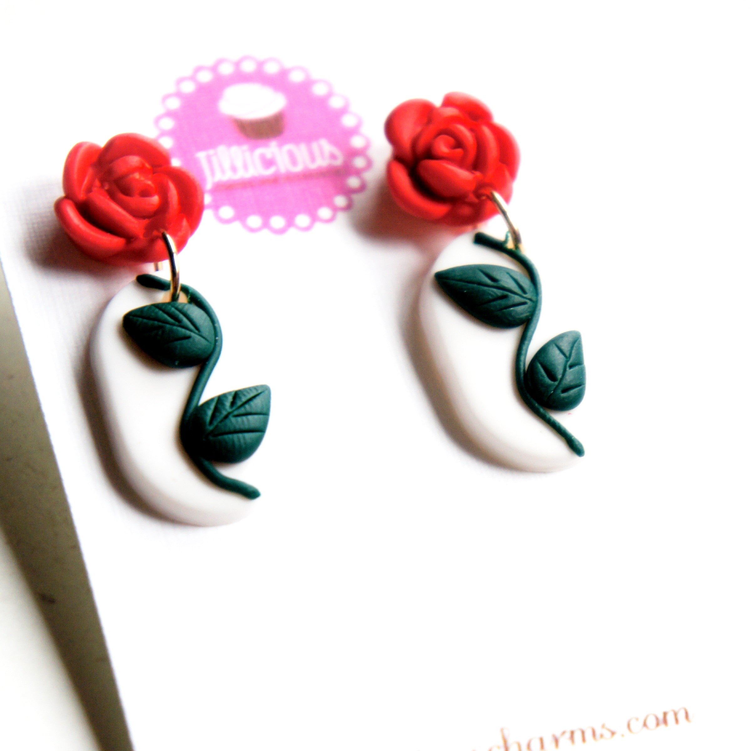 Rose Flower Dangle Earrings - Jillicious charms and accessories