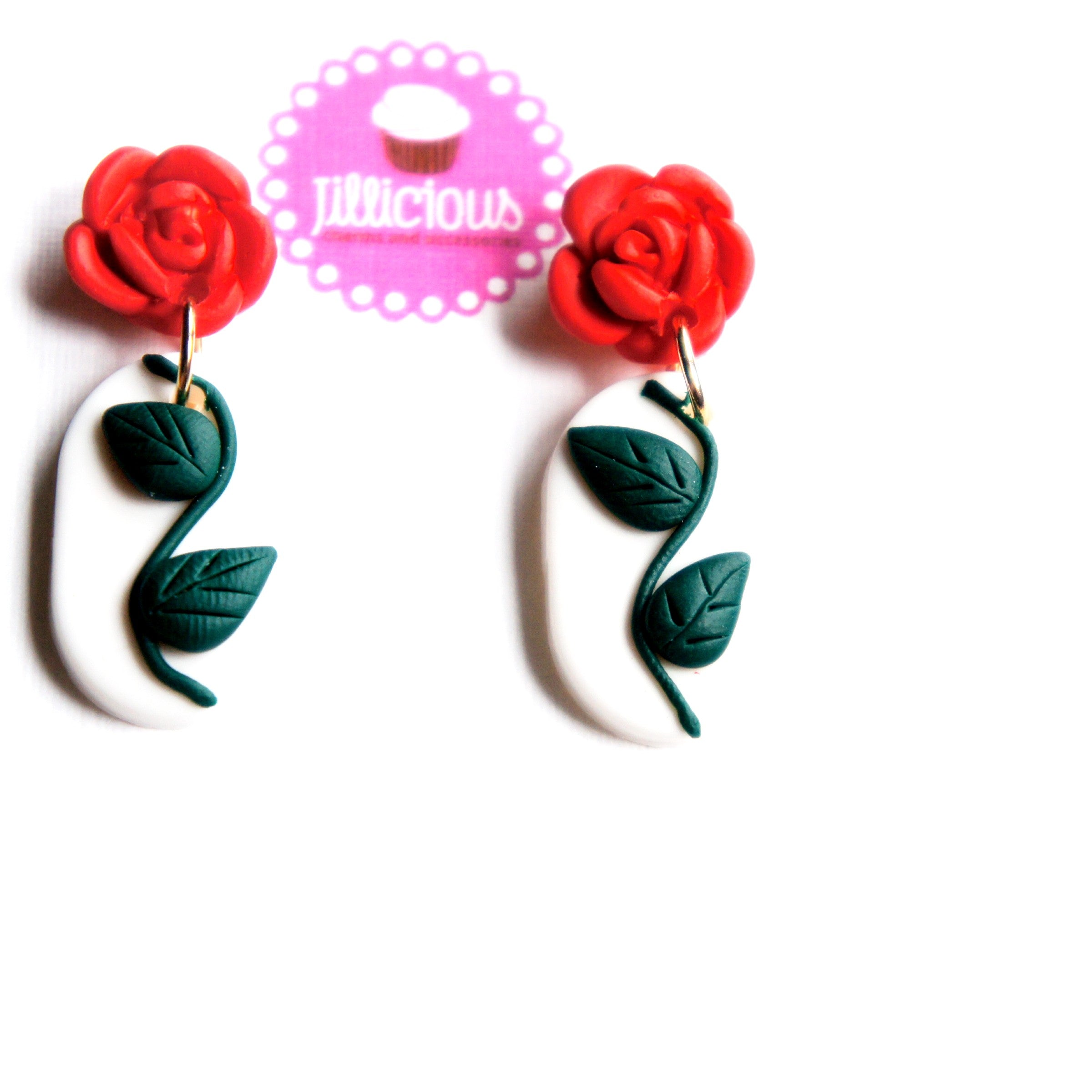 Rose Flower Dangle Earrings - Jillicious charms and accessories
