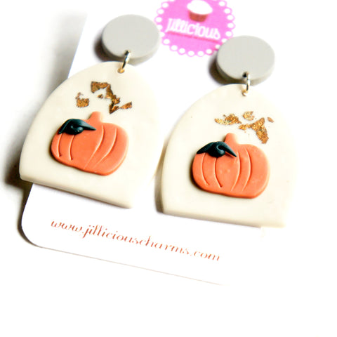 Pumpkin Clay Dangle Earrings - Jillicious charms and accessories