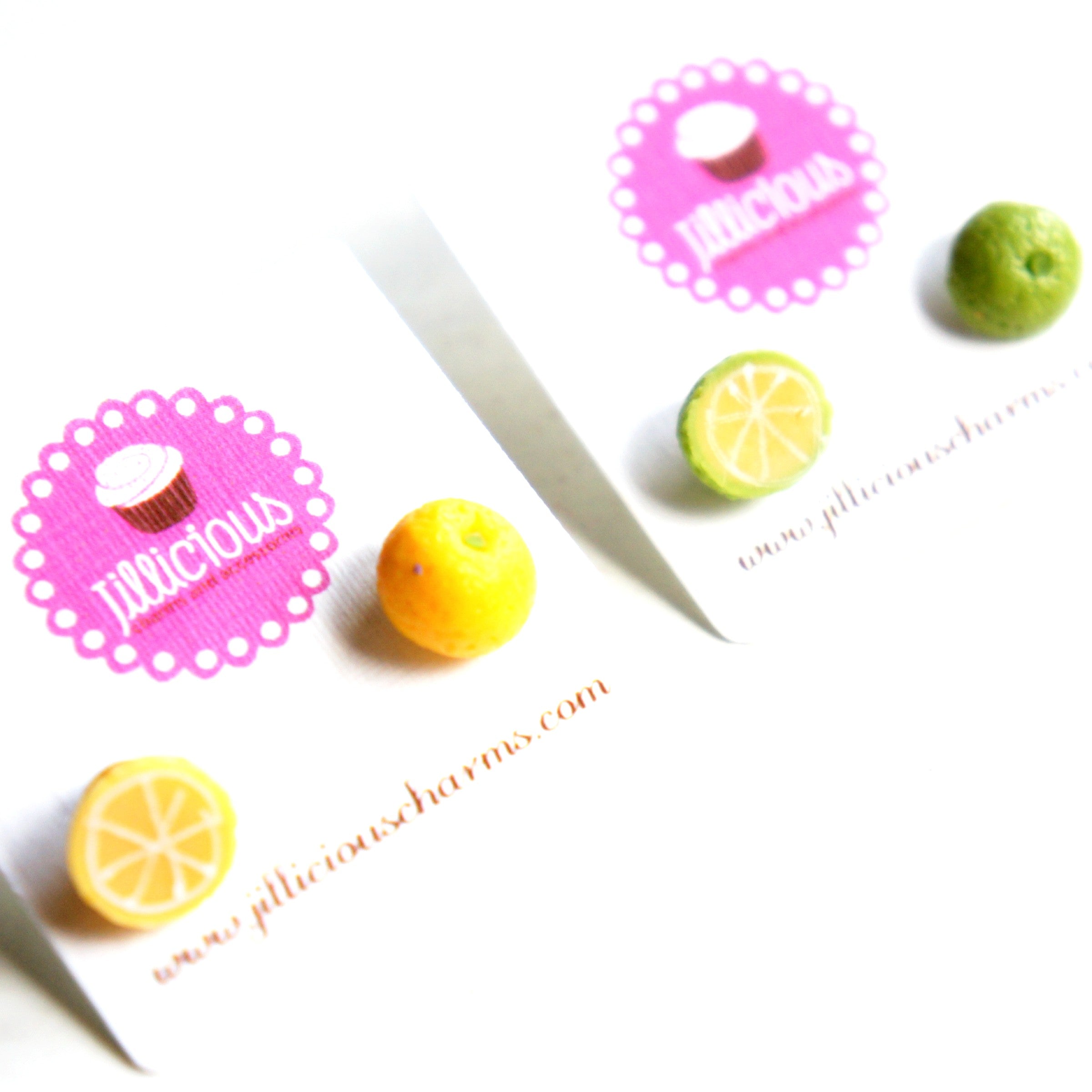 Lemon and Lime Stud Earrings - Jillicious charms and accessories