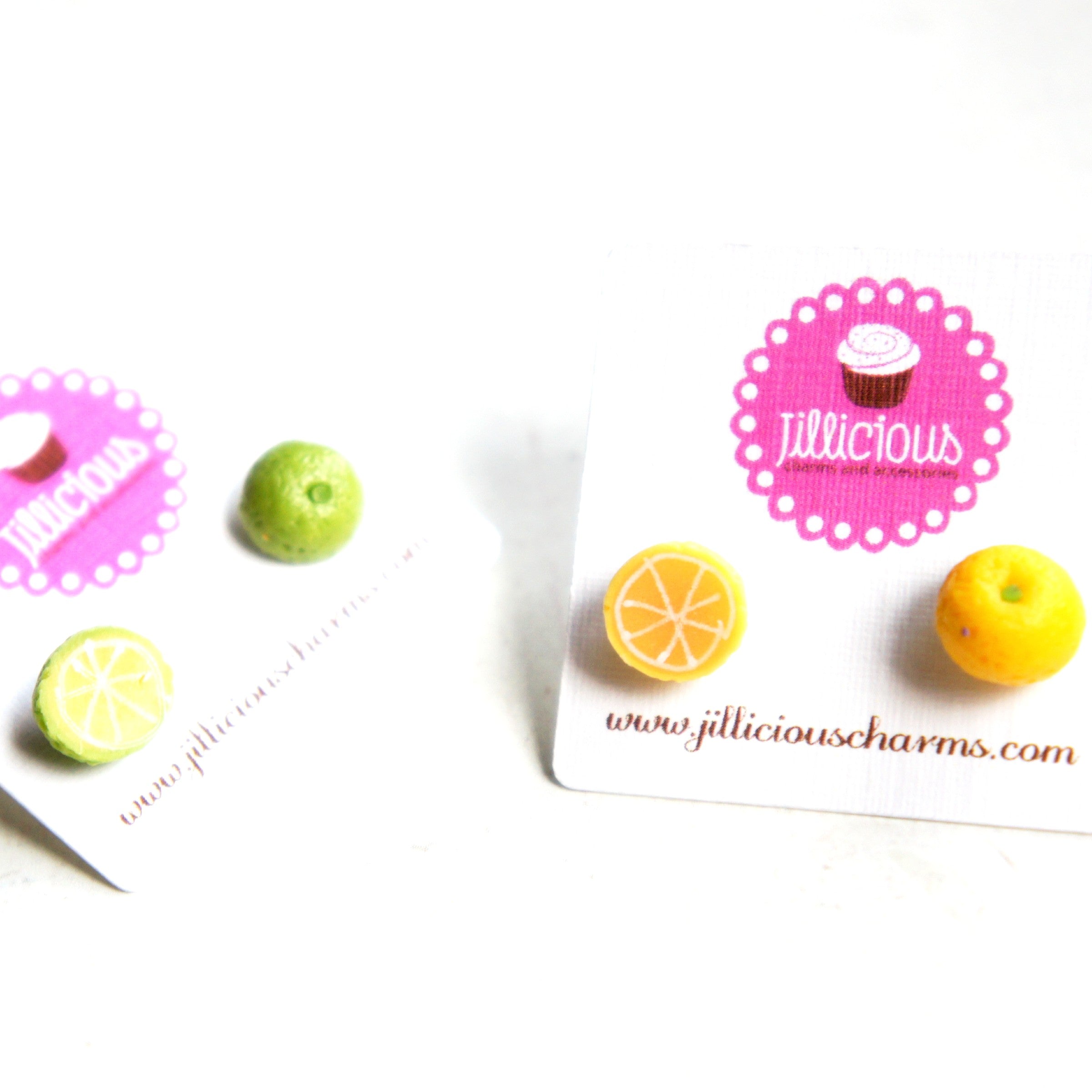 Lemon and Lime Stud Earrings - Jillicious charms and accessories