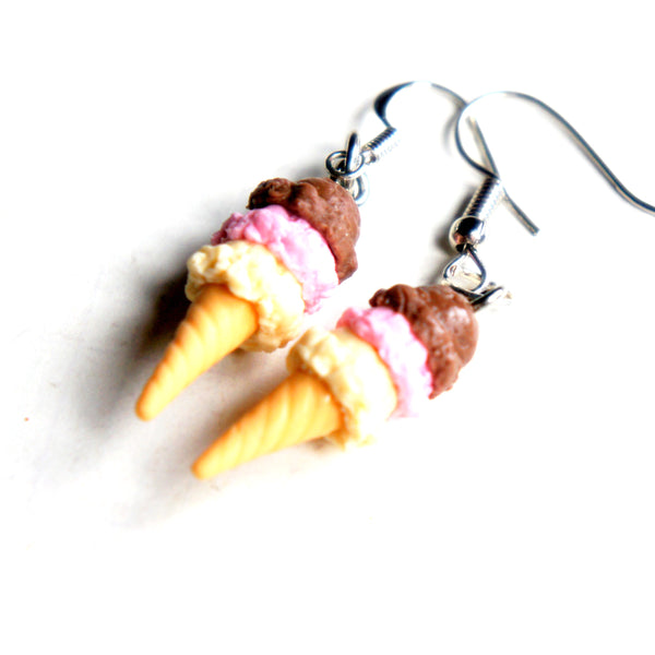 Neapolitan Ice Cream Dangle Earrings - Jillicious charms and accessories