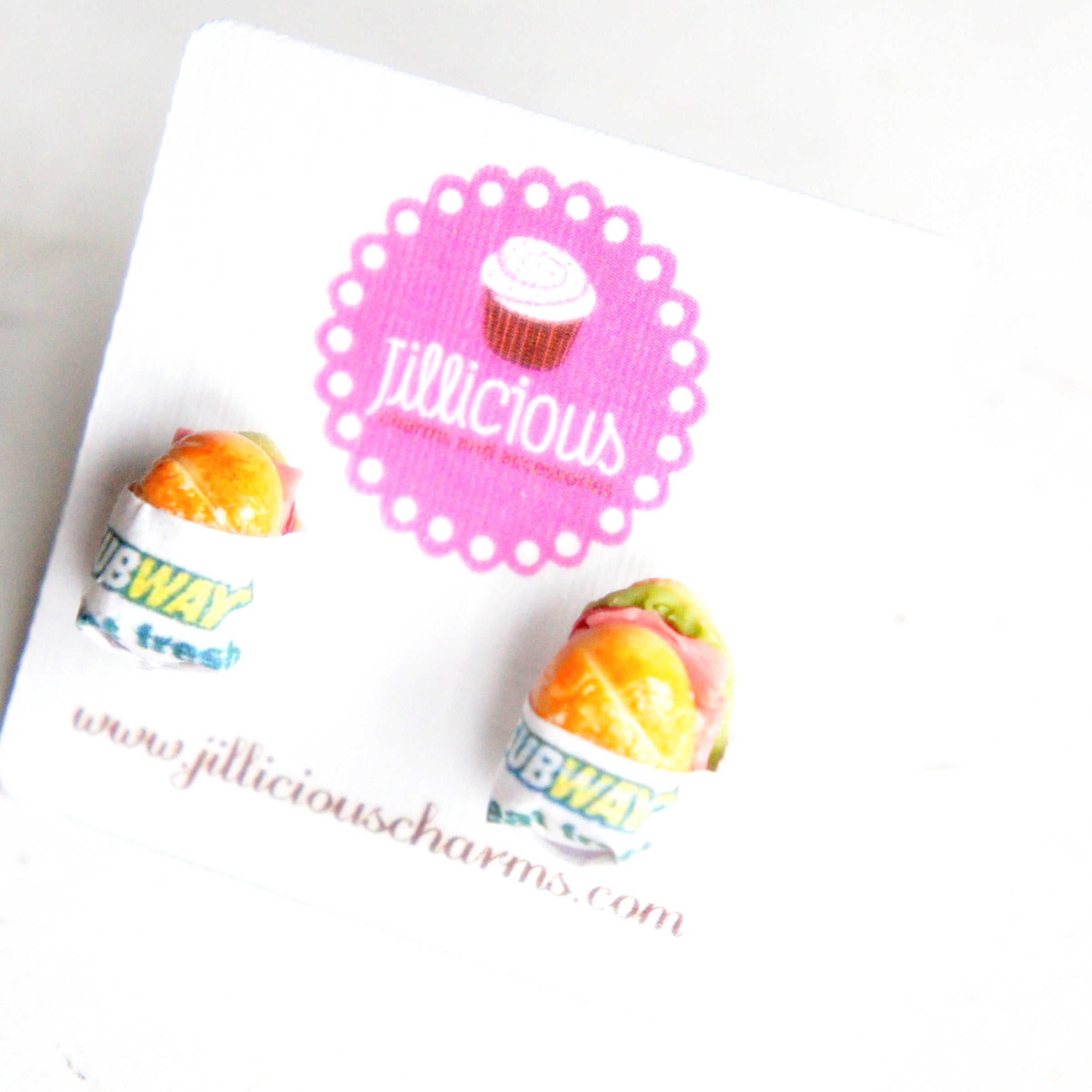 Subway Sandwich Stud Earrings - Jillicious charms and accessories