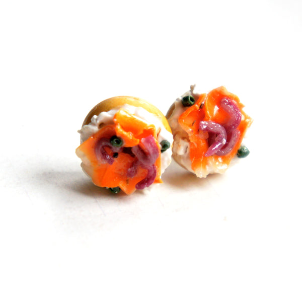 Bagel and Lox Stud Earrings - Jillicious charms and accessories