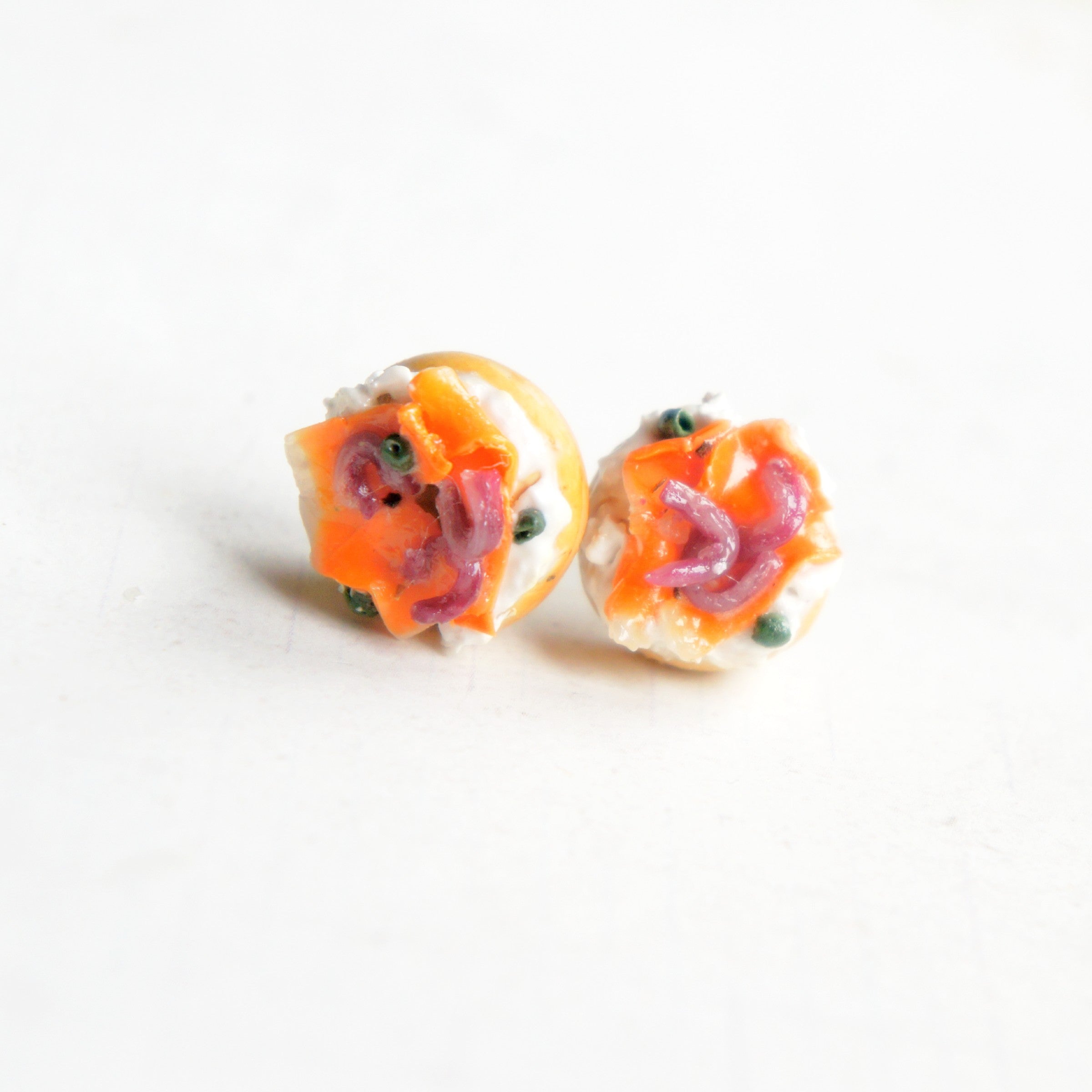 Bagel and Lox Stud Earrings - Jillicious charms and accessories