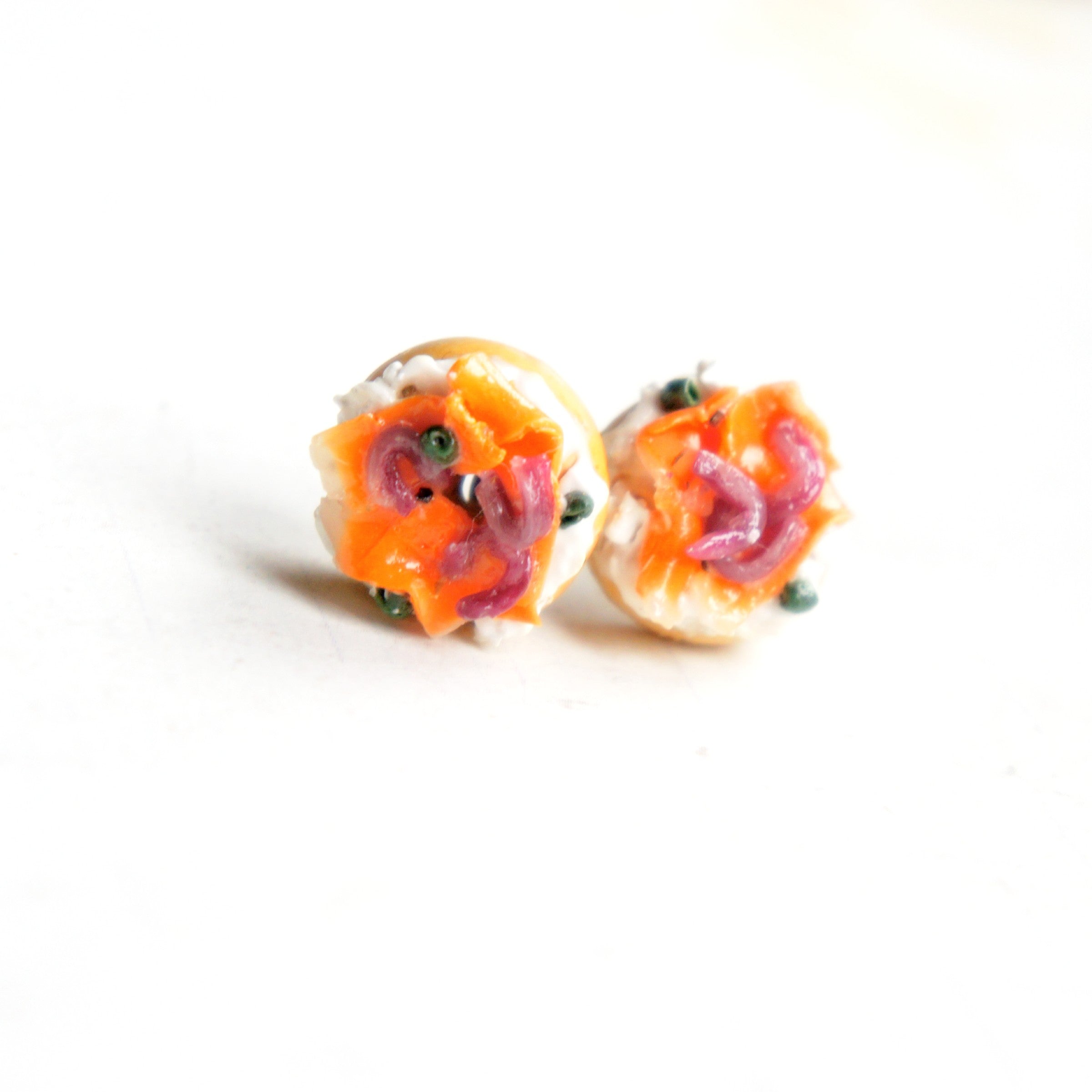 Bagel and Lox Stud Earrings - Jillicious charms and accessories