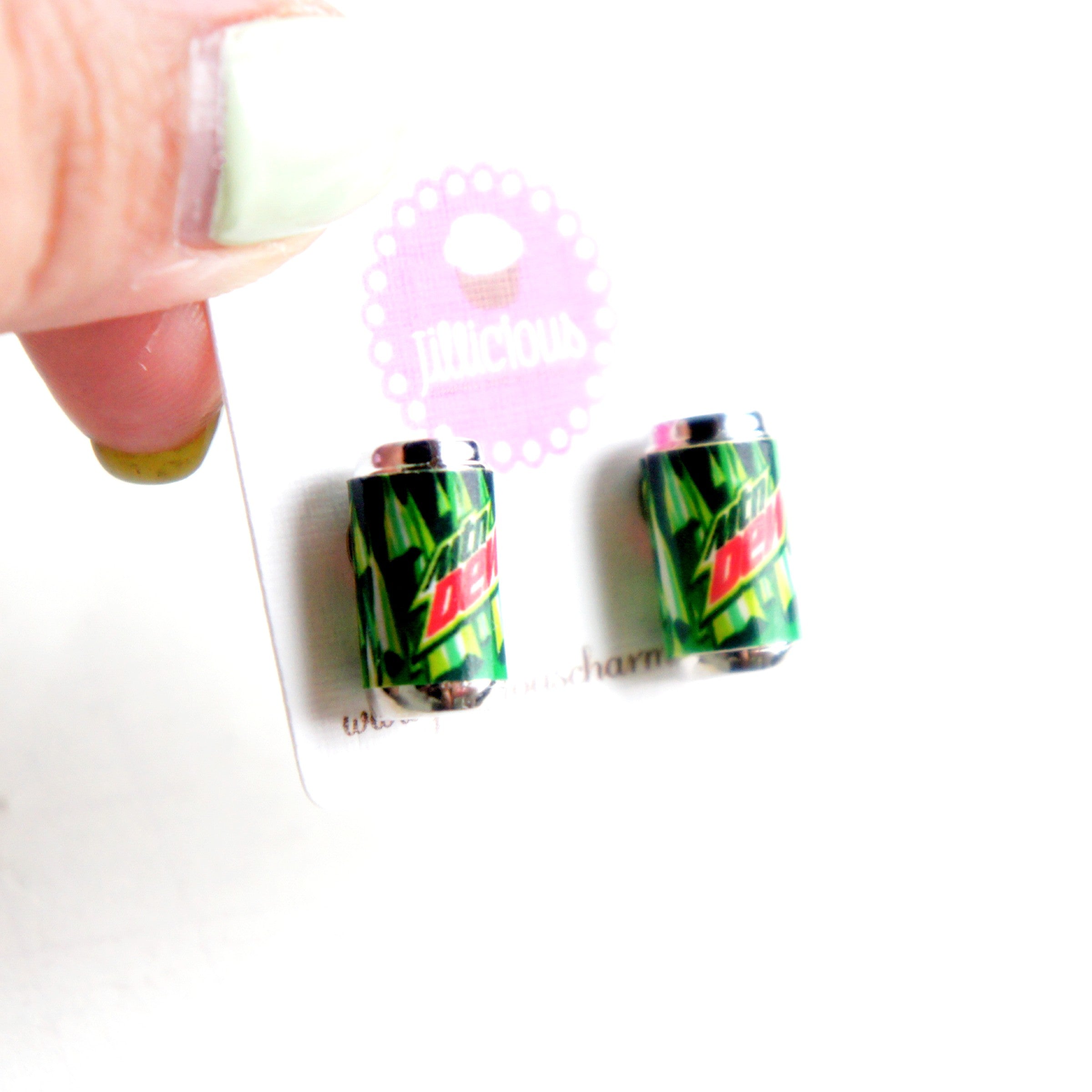 Mountain Dew Soda Can Earrings - Jillicious charms and accessories